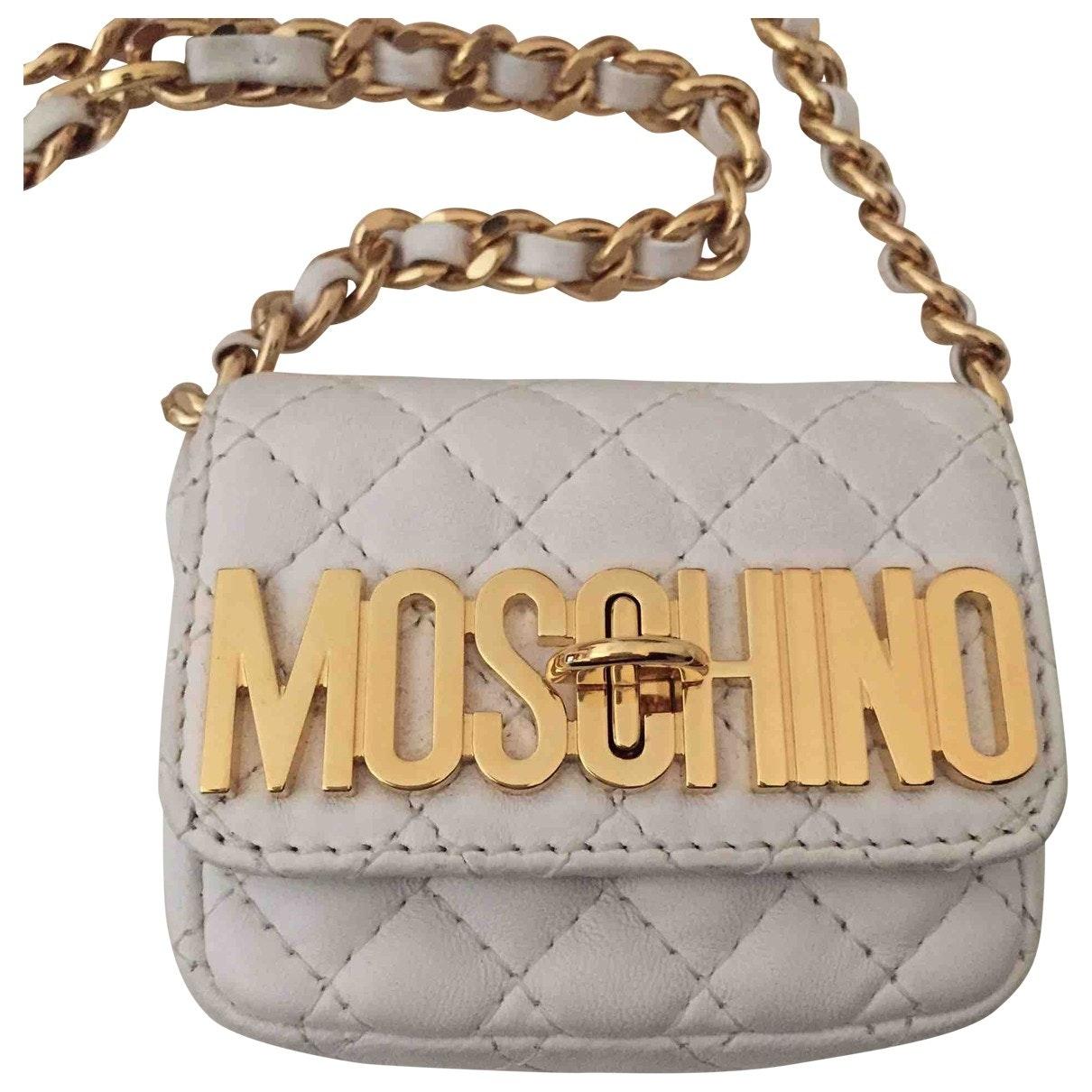 Moschino Leather Handbag in White Lyst