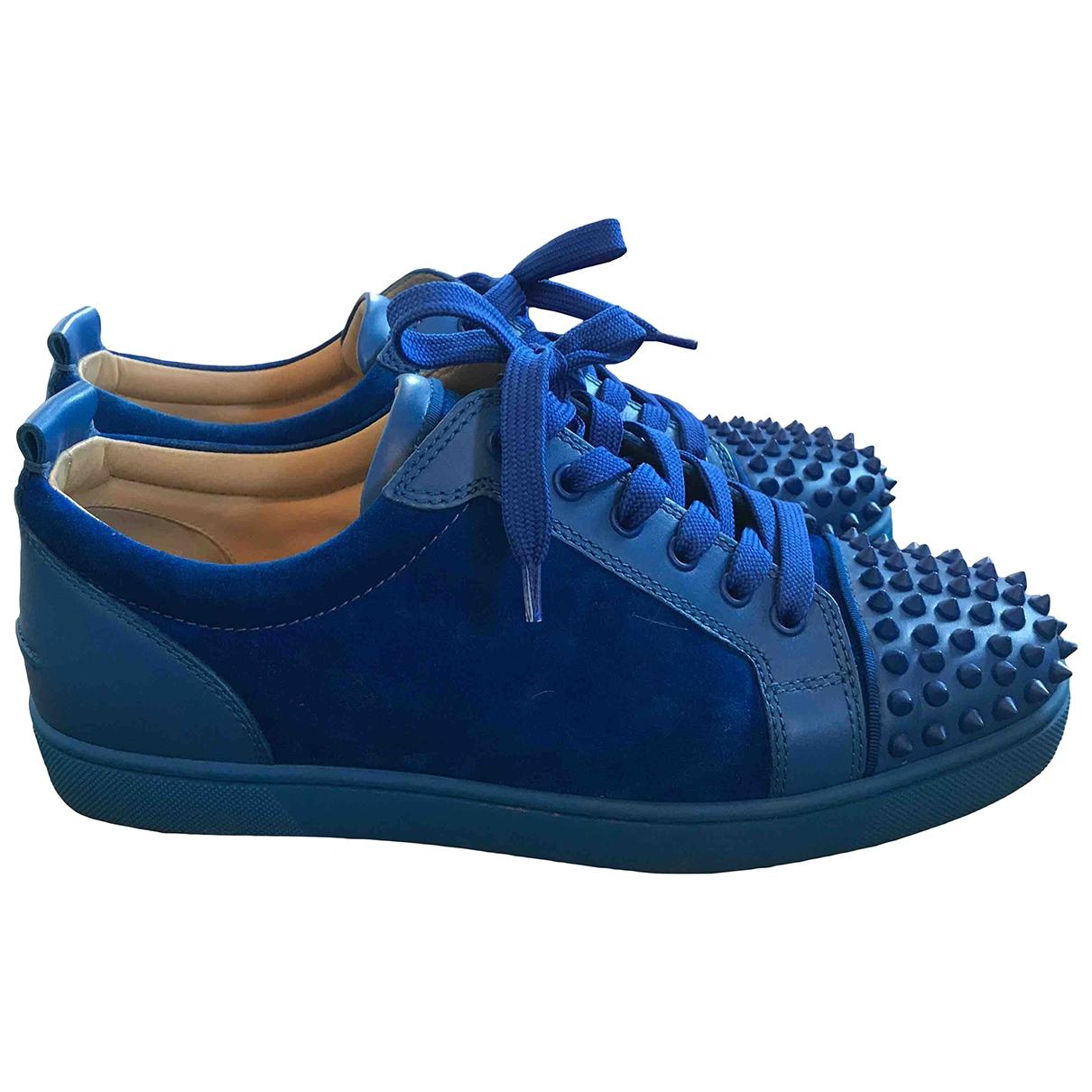 Christian Louboutin Suede Louis Junior Spike Low Trainers in Blue for ...