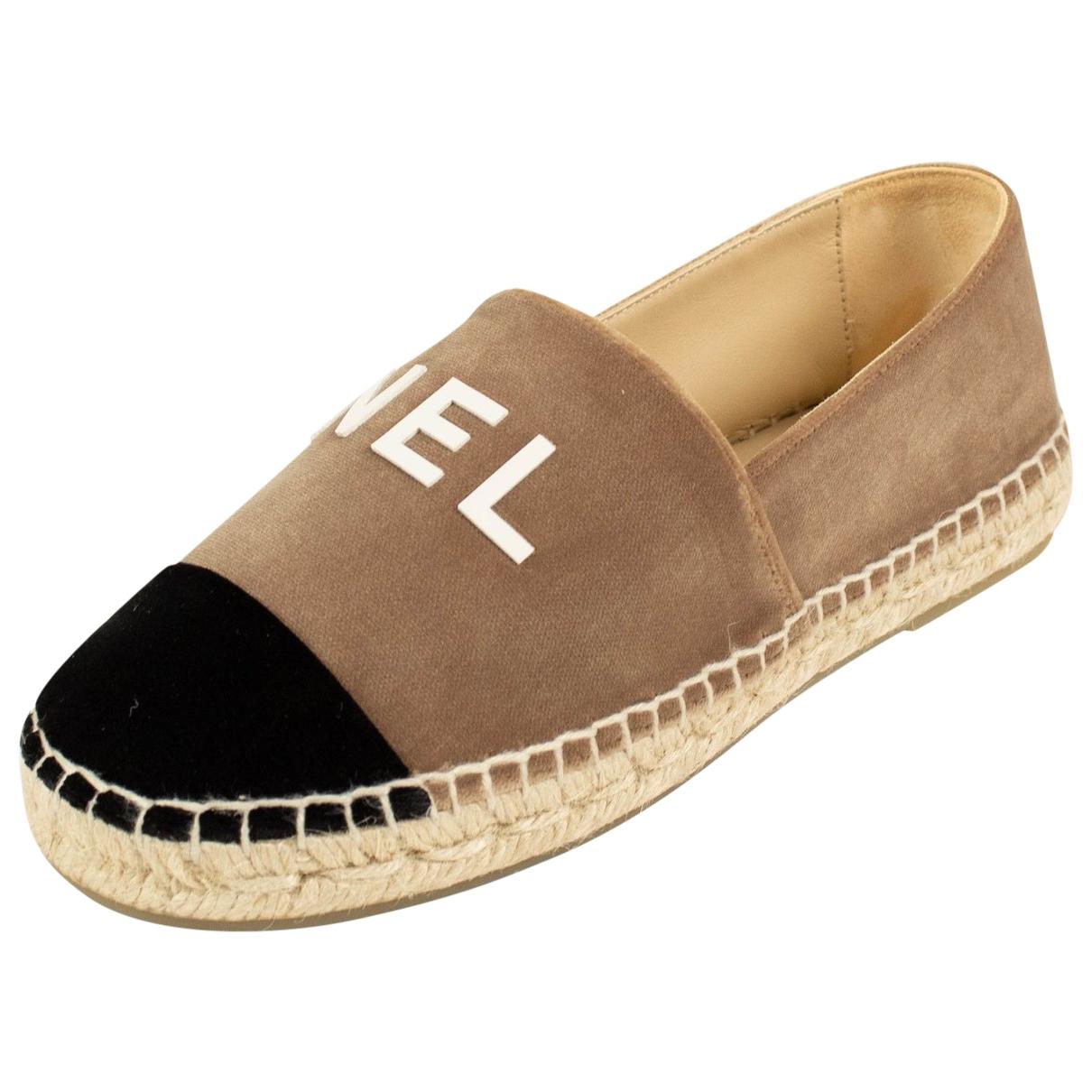 chanel velvet espadrilles