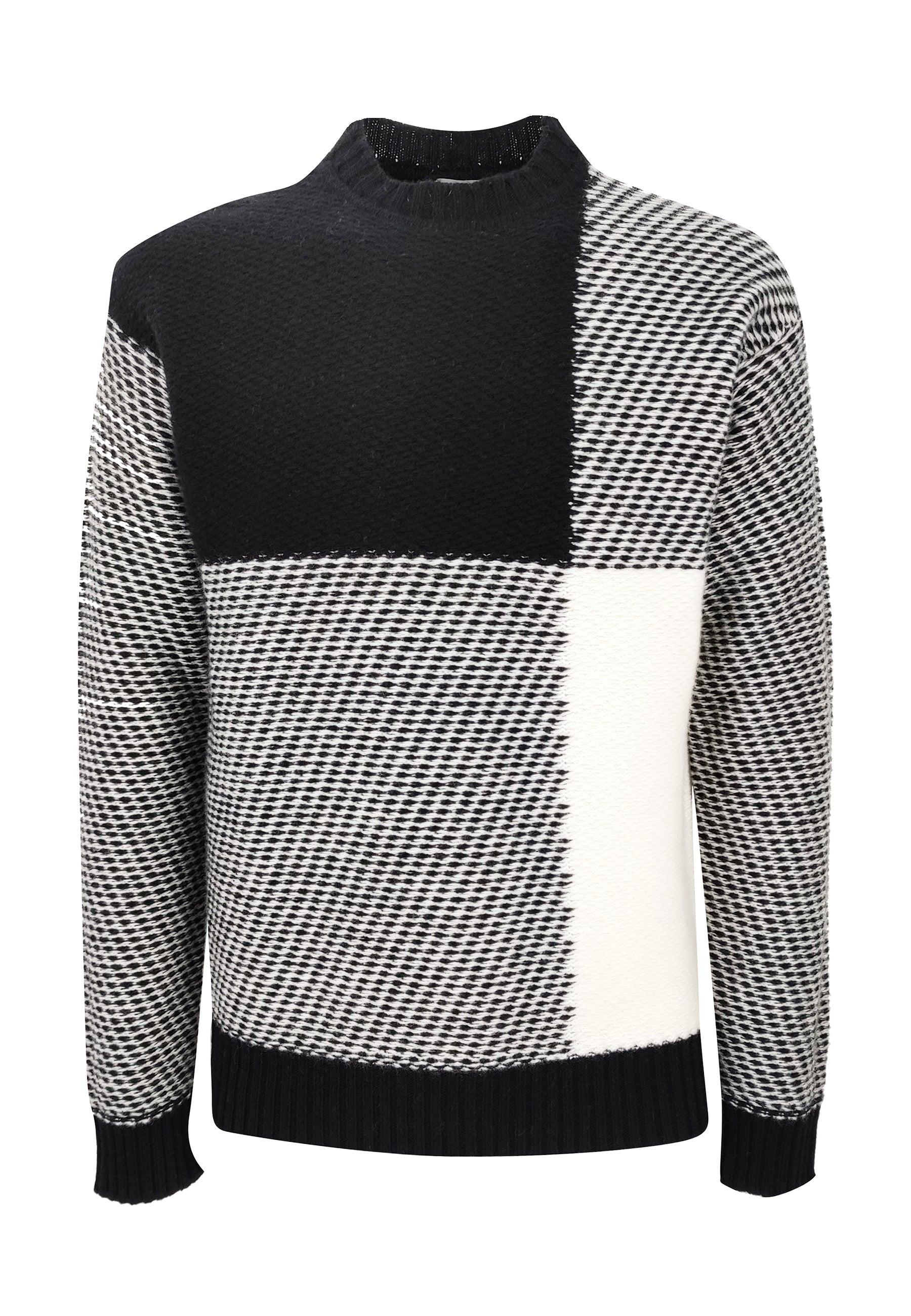 Woolrich Maglia Fantasia Check Bianco E Nera in Gray for Men | Lyst