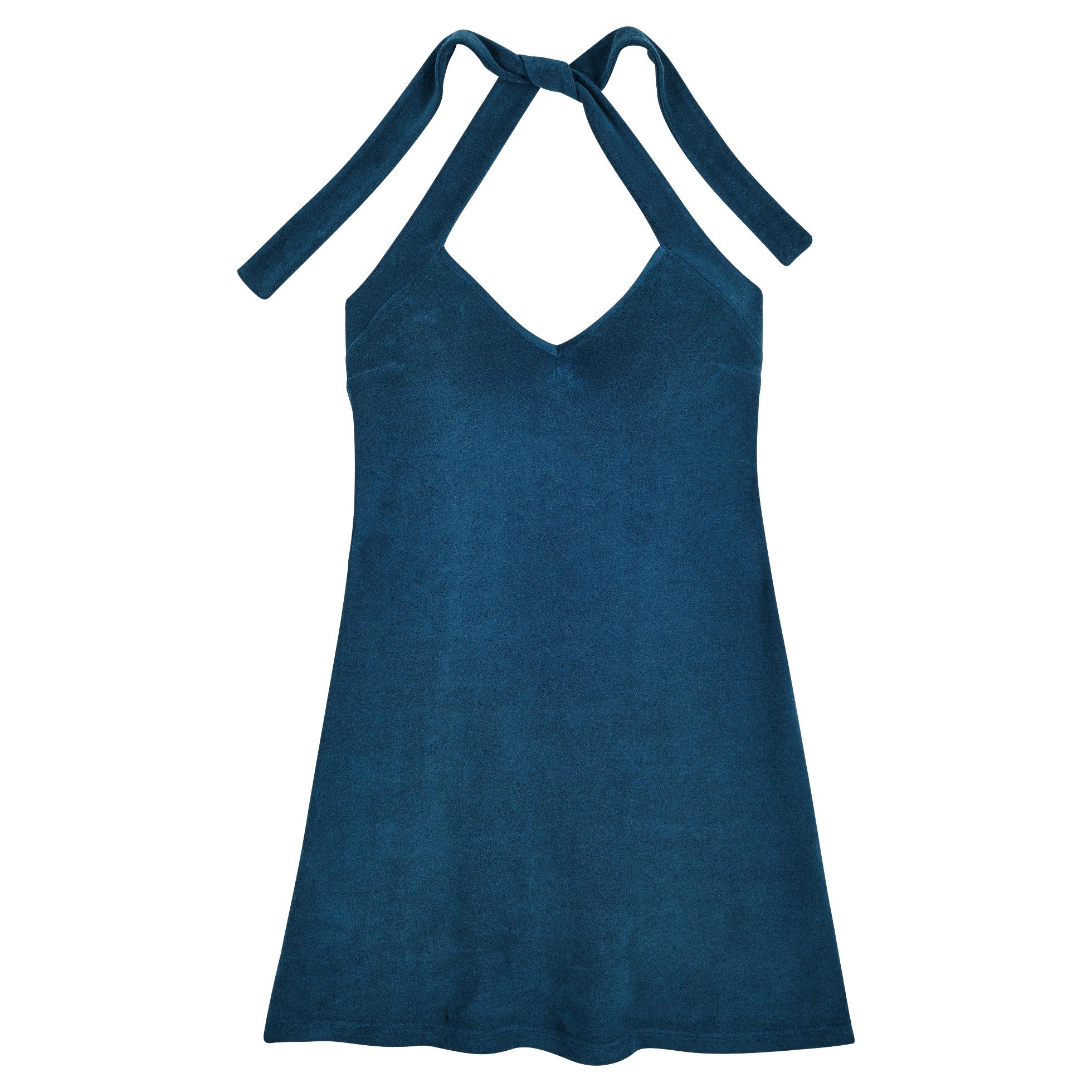 Vilebrequin Women Short Halter Terry Cloth Dress Solid in Blue - Lyst