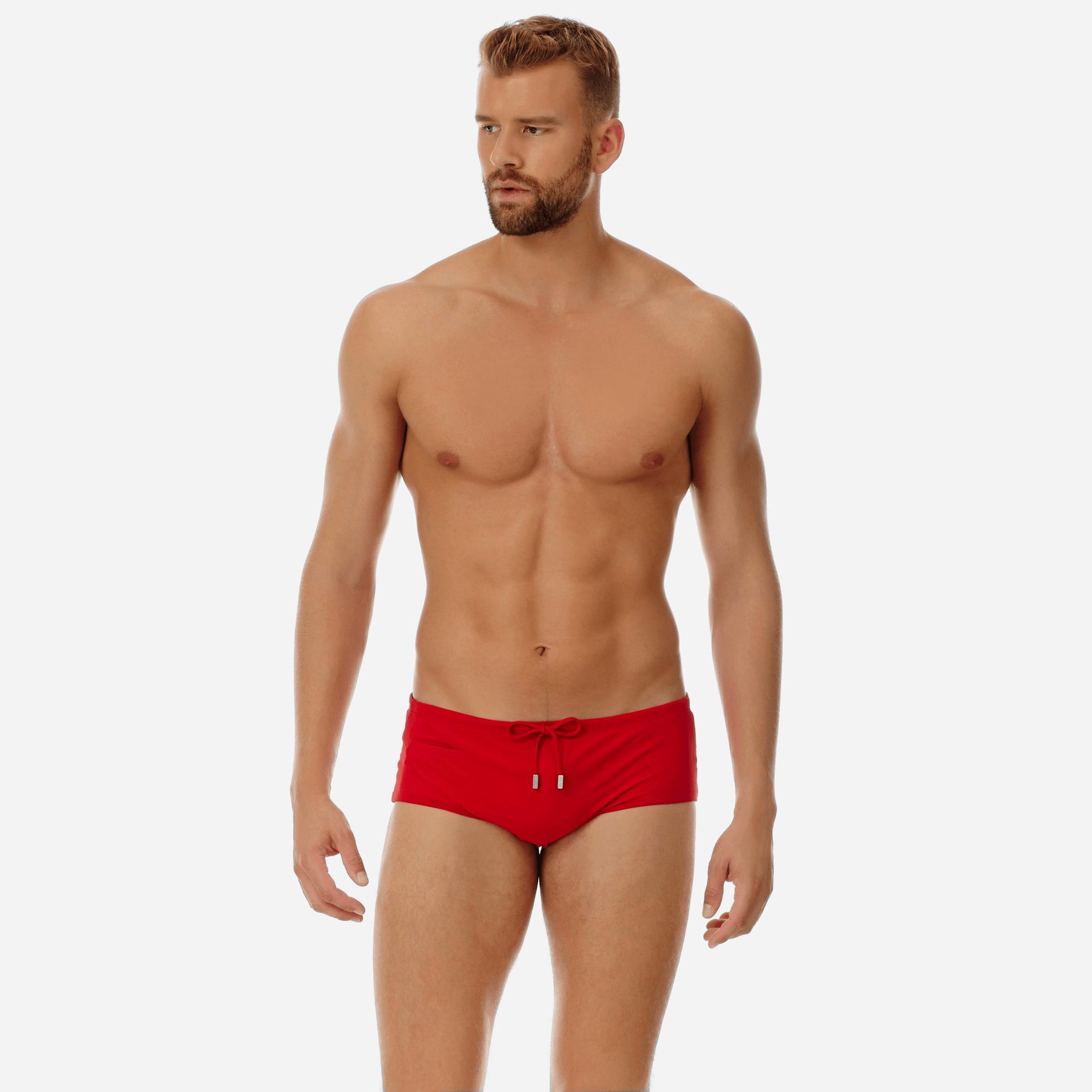 mens red swim briefs