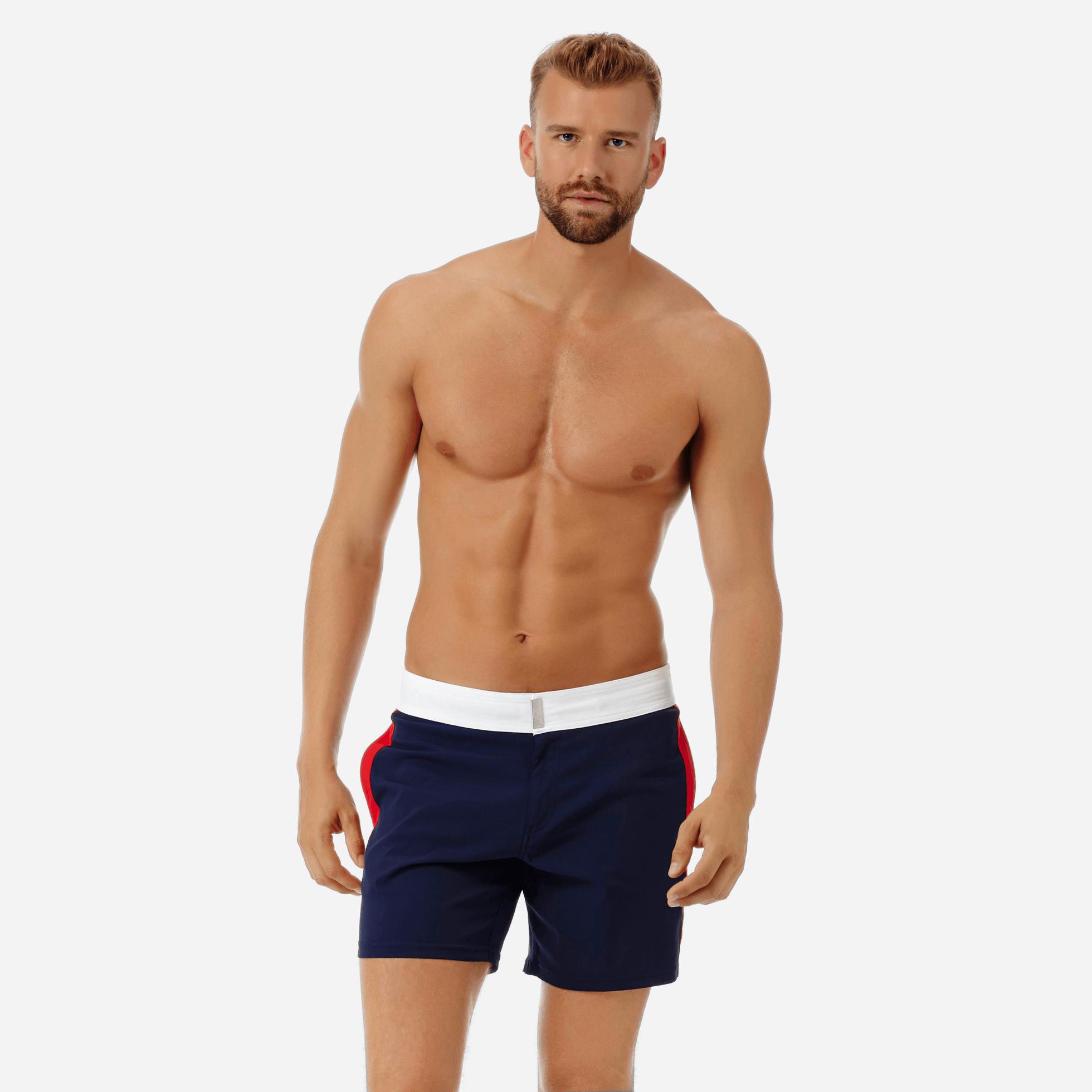 Flat Belt Stretch Swimwear Tricolor 