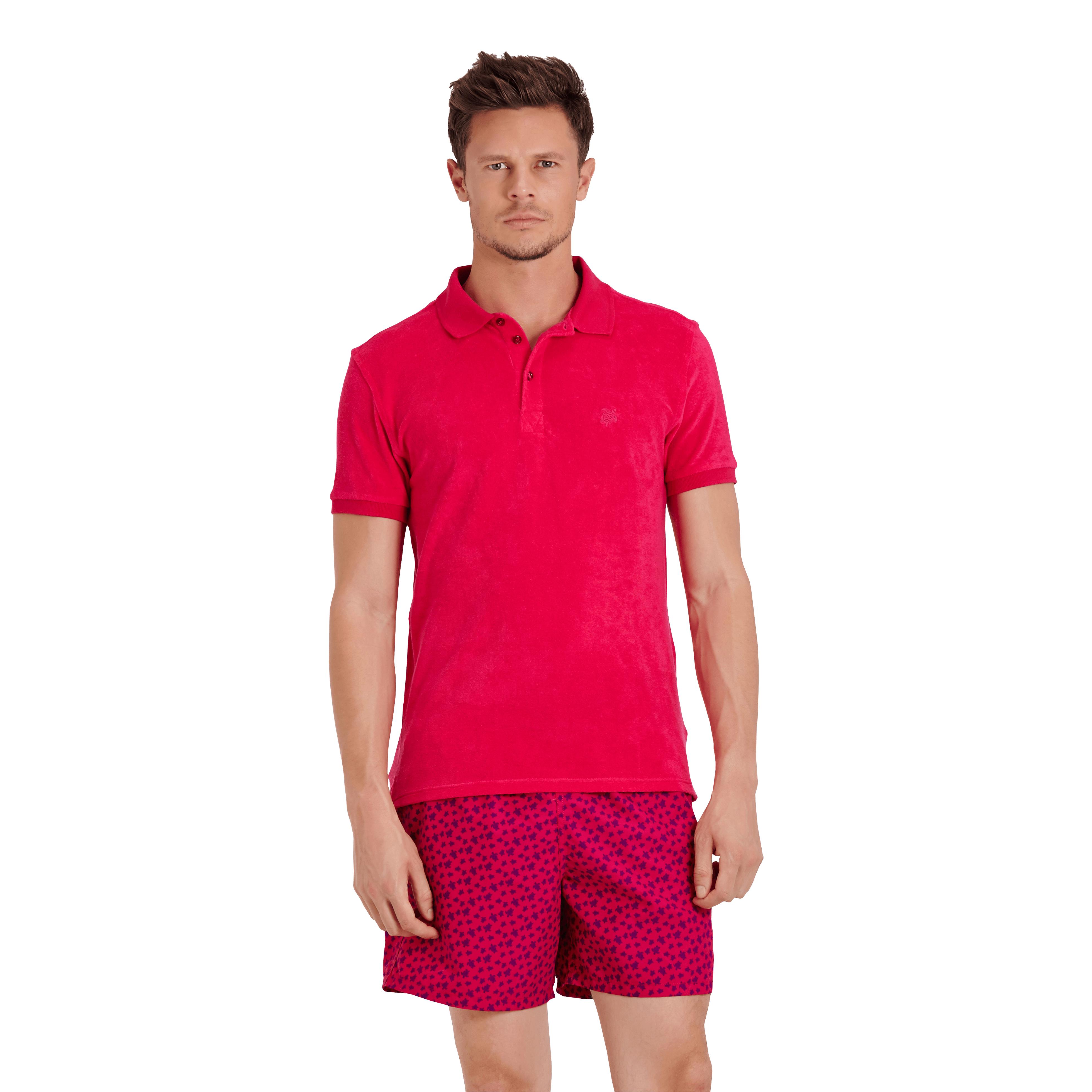 Vilebrequin Cotton Men Terry Cloth Polo Shirt Solid in Red for Men - Lyst