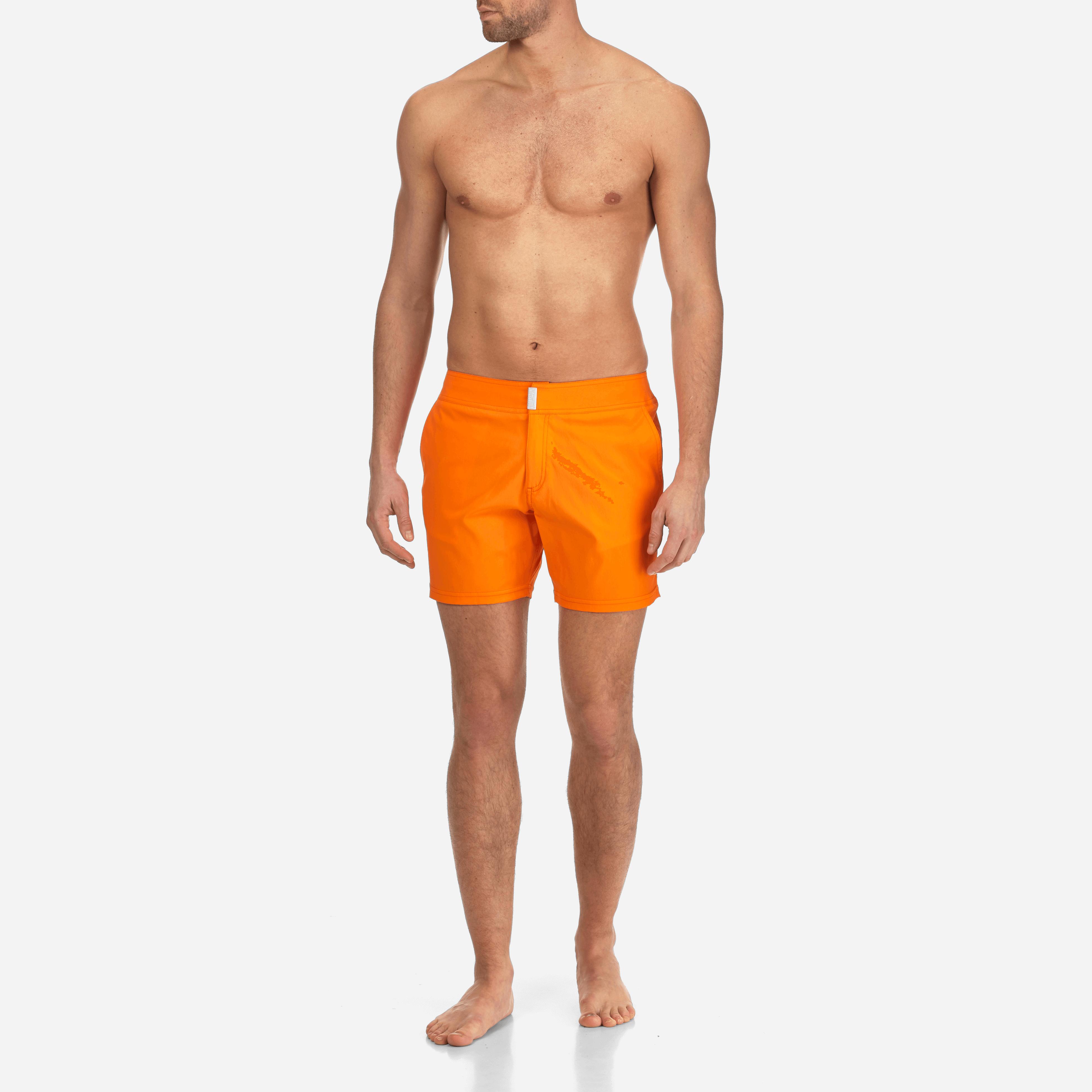 Vilebrequin Flat Belt Stretch Swimwear Solid in Orange for Men | Lyst