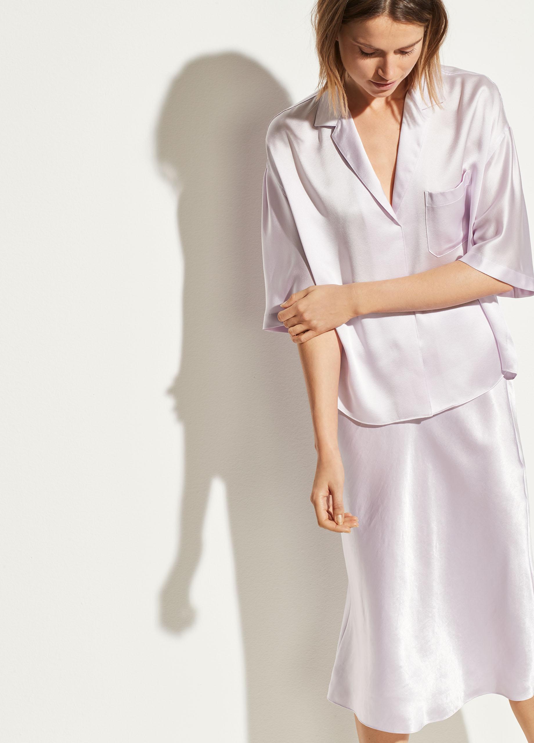 Vince Satin Pajama Shirt Save 70 Lyst