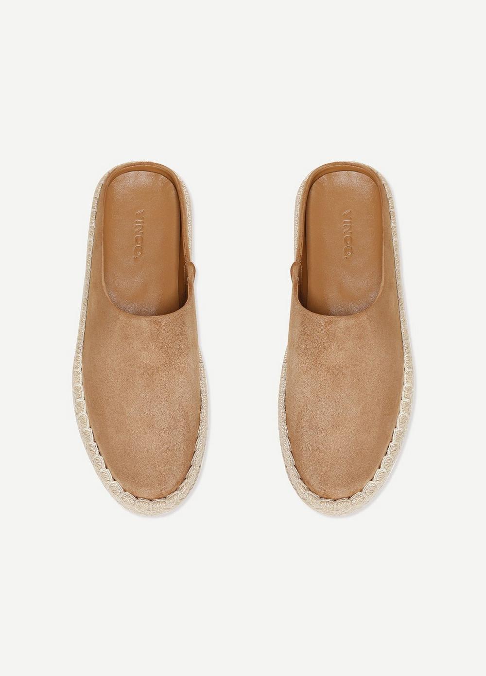 Vince Ulla Suede Flat in Natural | Lyst