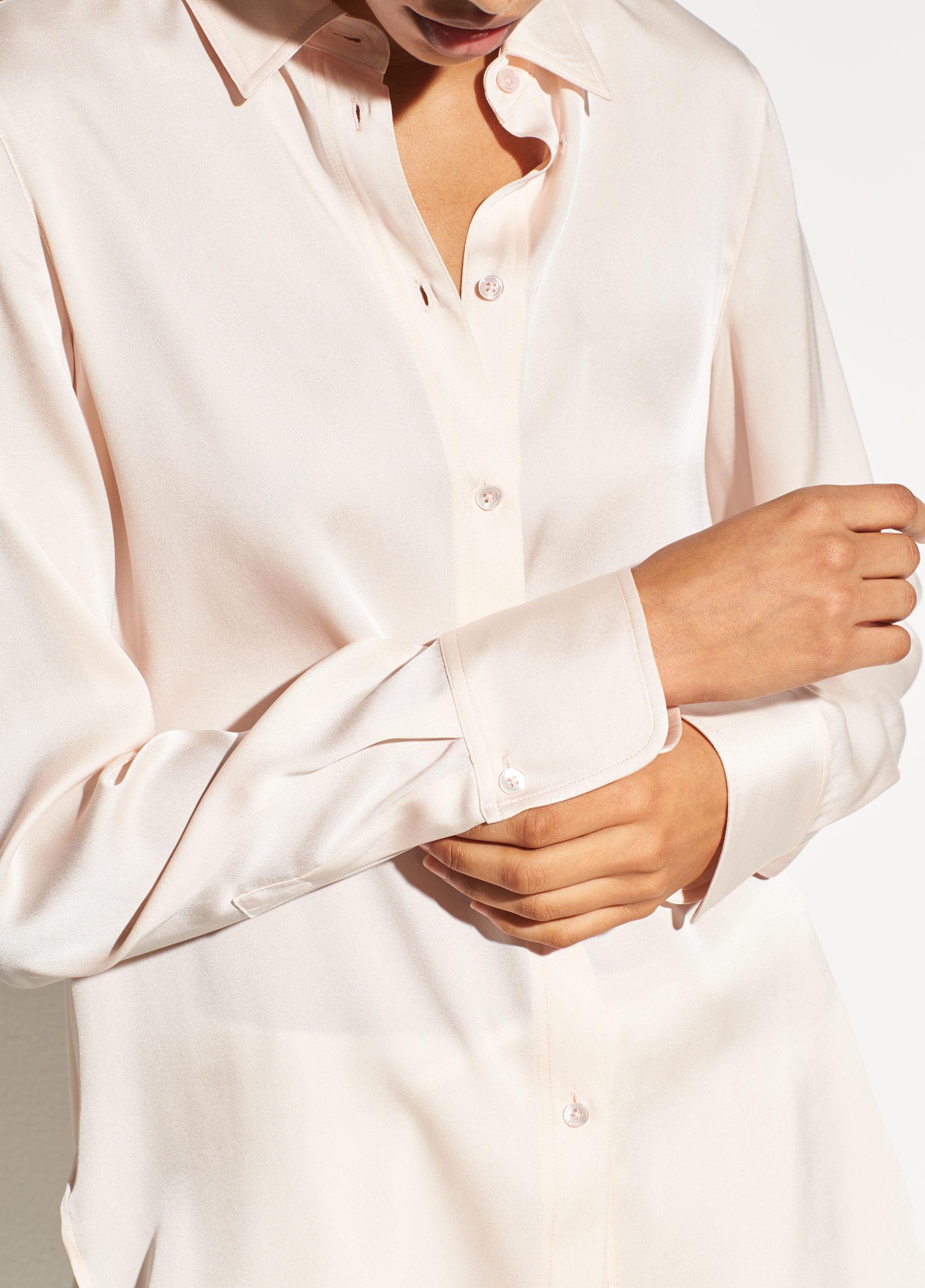 Vince Slim Fitted Stretch-silk Blouse 