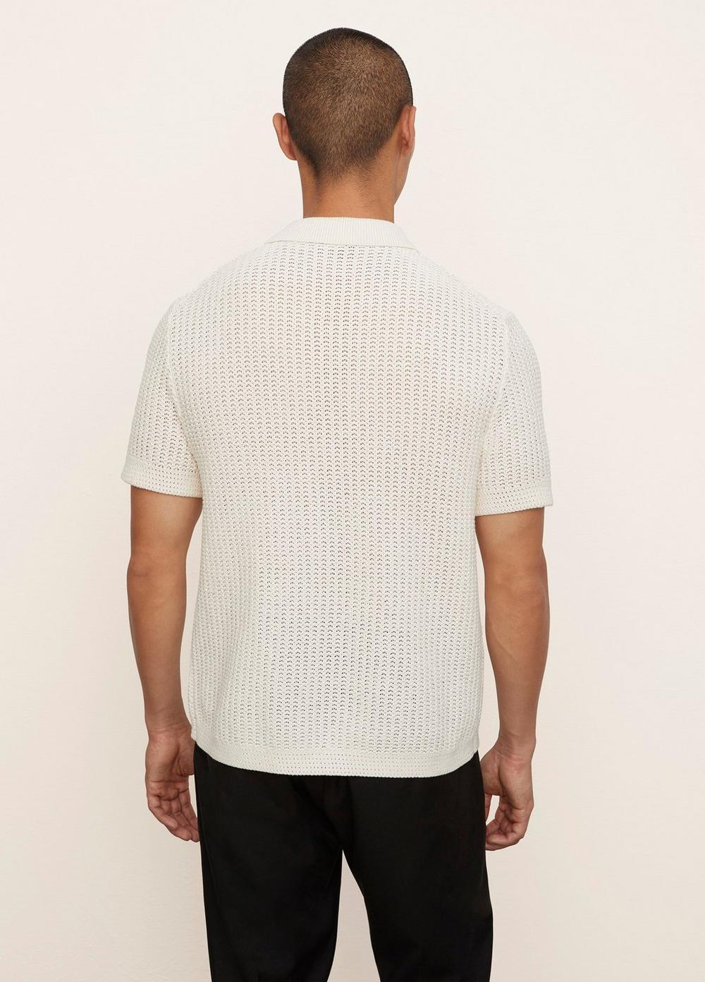 Vince Crochet Short Sleeve Button Down Shirt in White for Men | Lyst UK