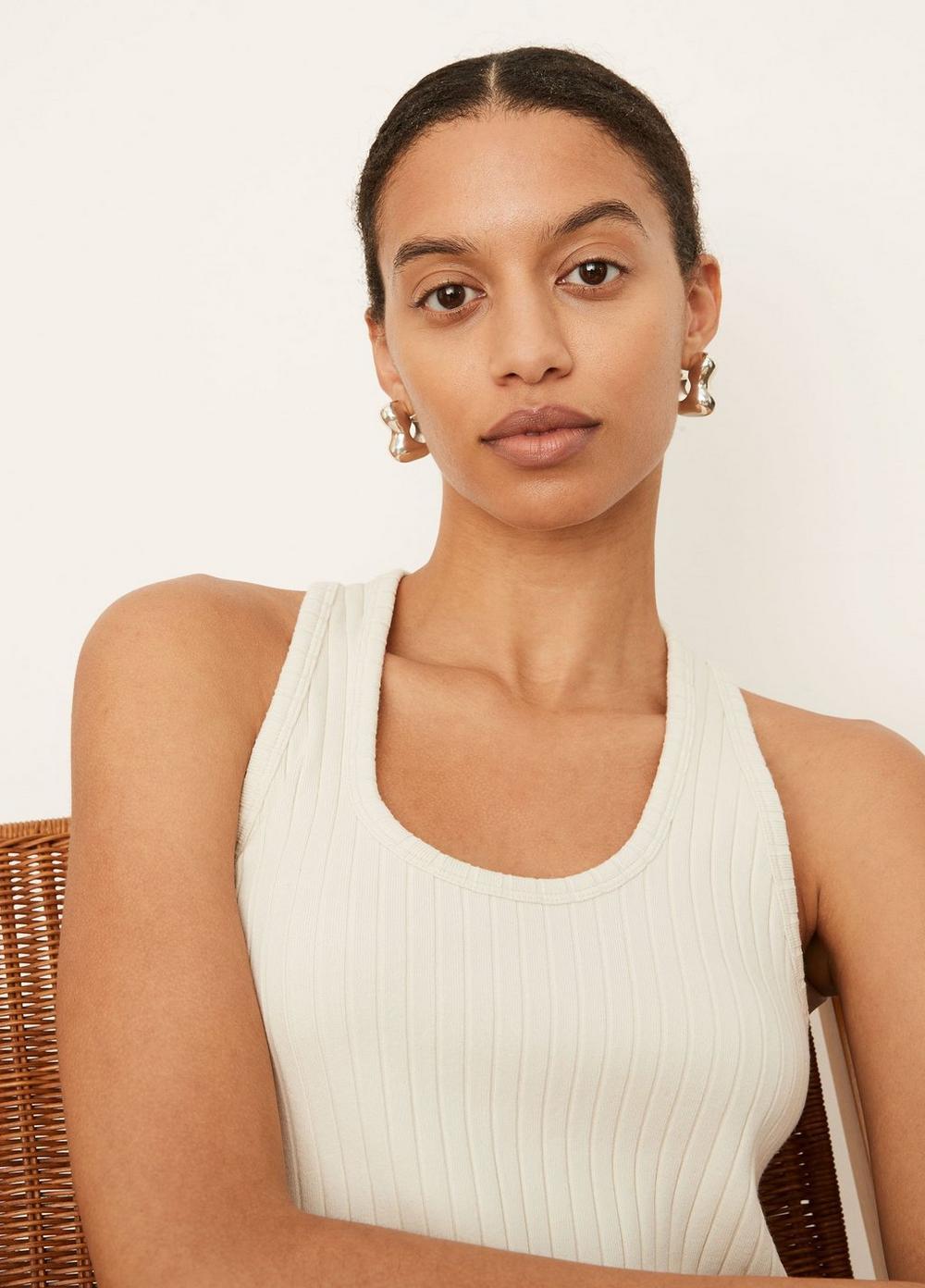 Vince Cotton Ribbed Racerback Dress in 