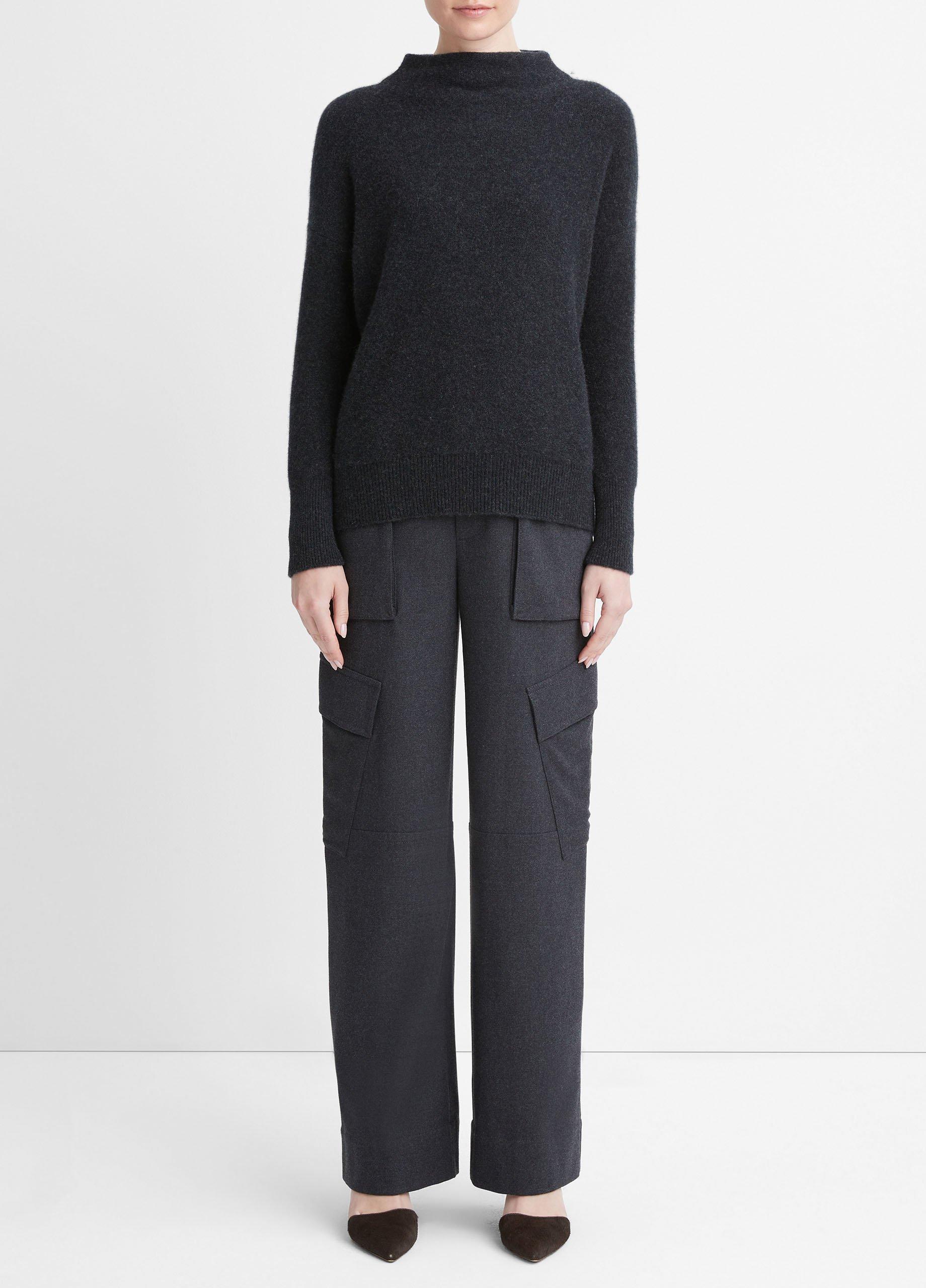 Vince Plush Cashmere Funnel Neck Sweater, Grey, Size S in Black | Lyst  Canada