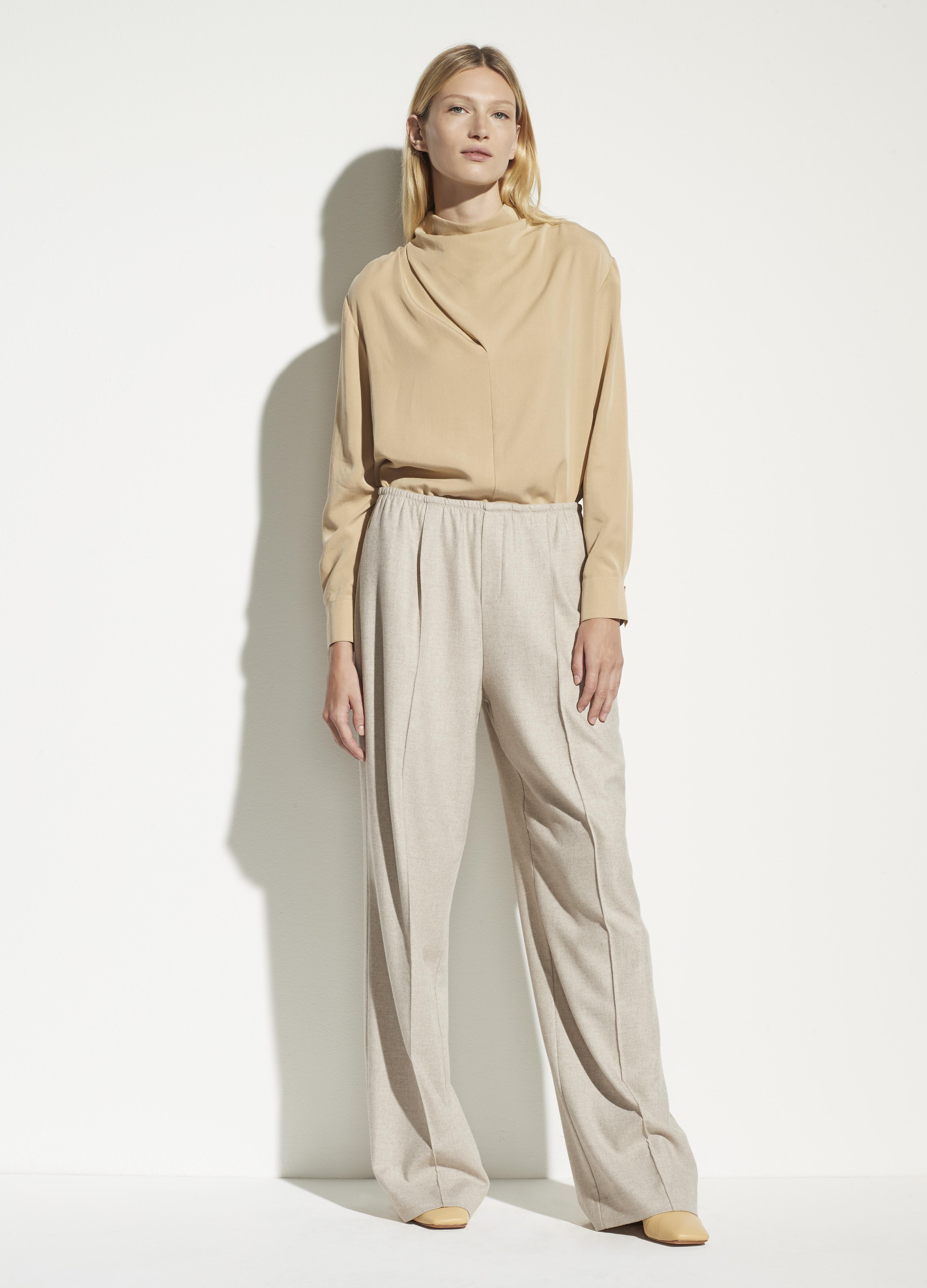 Vince Wool Flannel Wide Leg Pull On 