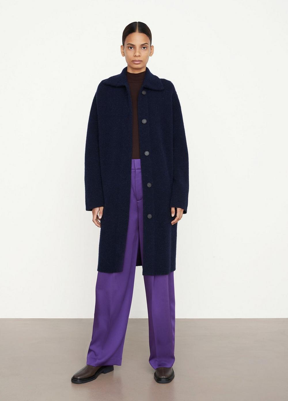Vince Wool Collar Cardigan Coat in Blue Lyst