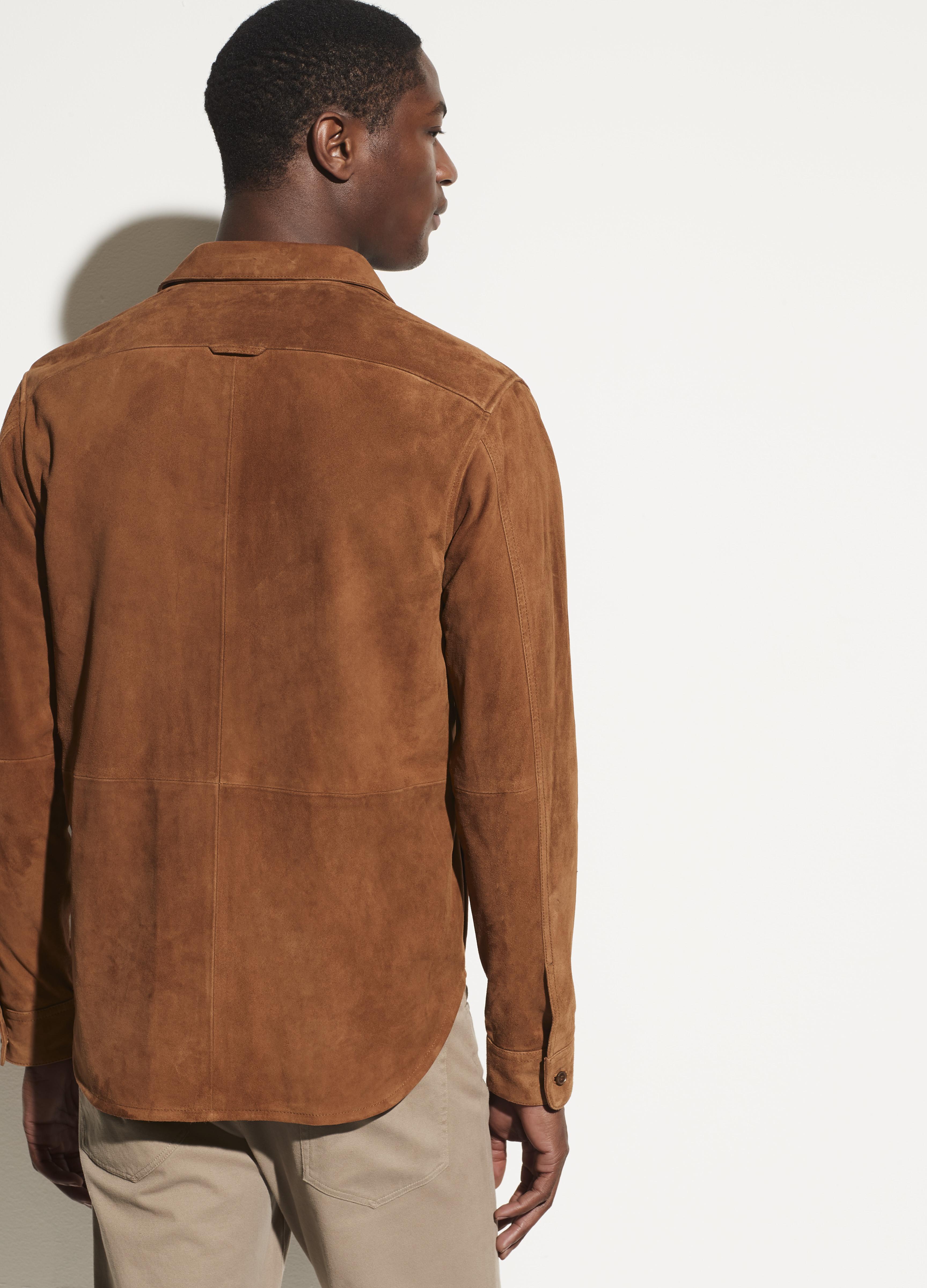 Papua Yeni Gine mens suede shirt jacket 