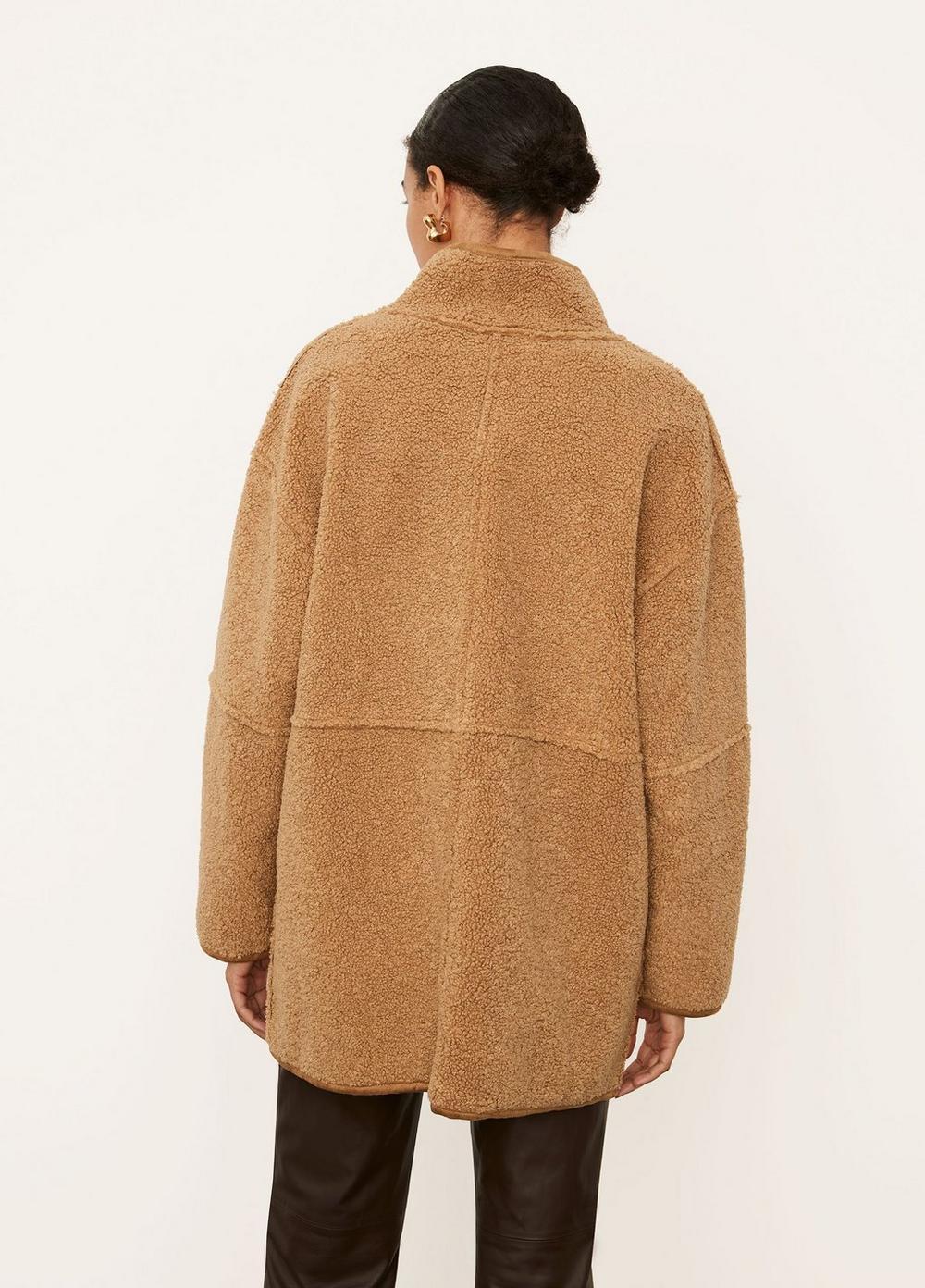 Vince Oversized Sherpa Jacket in Natural | Lyst
