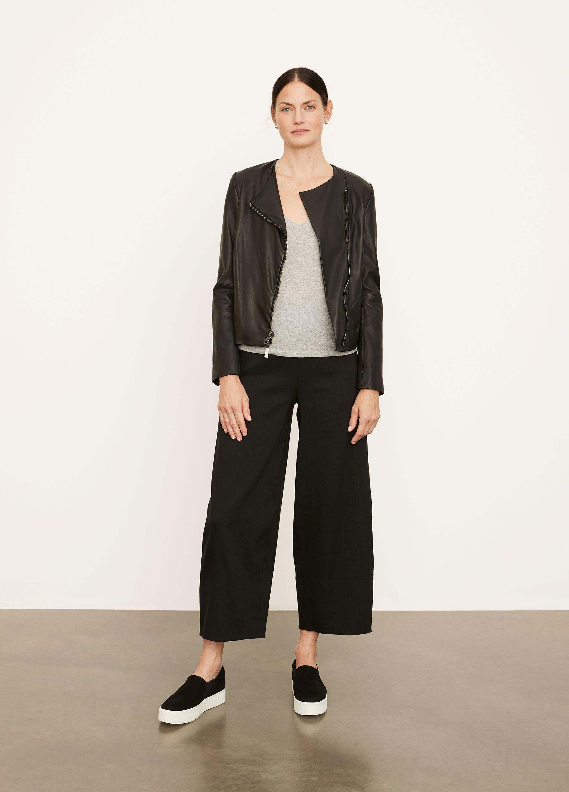 Cross front hotsell leather jacket