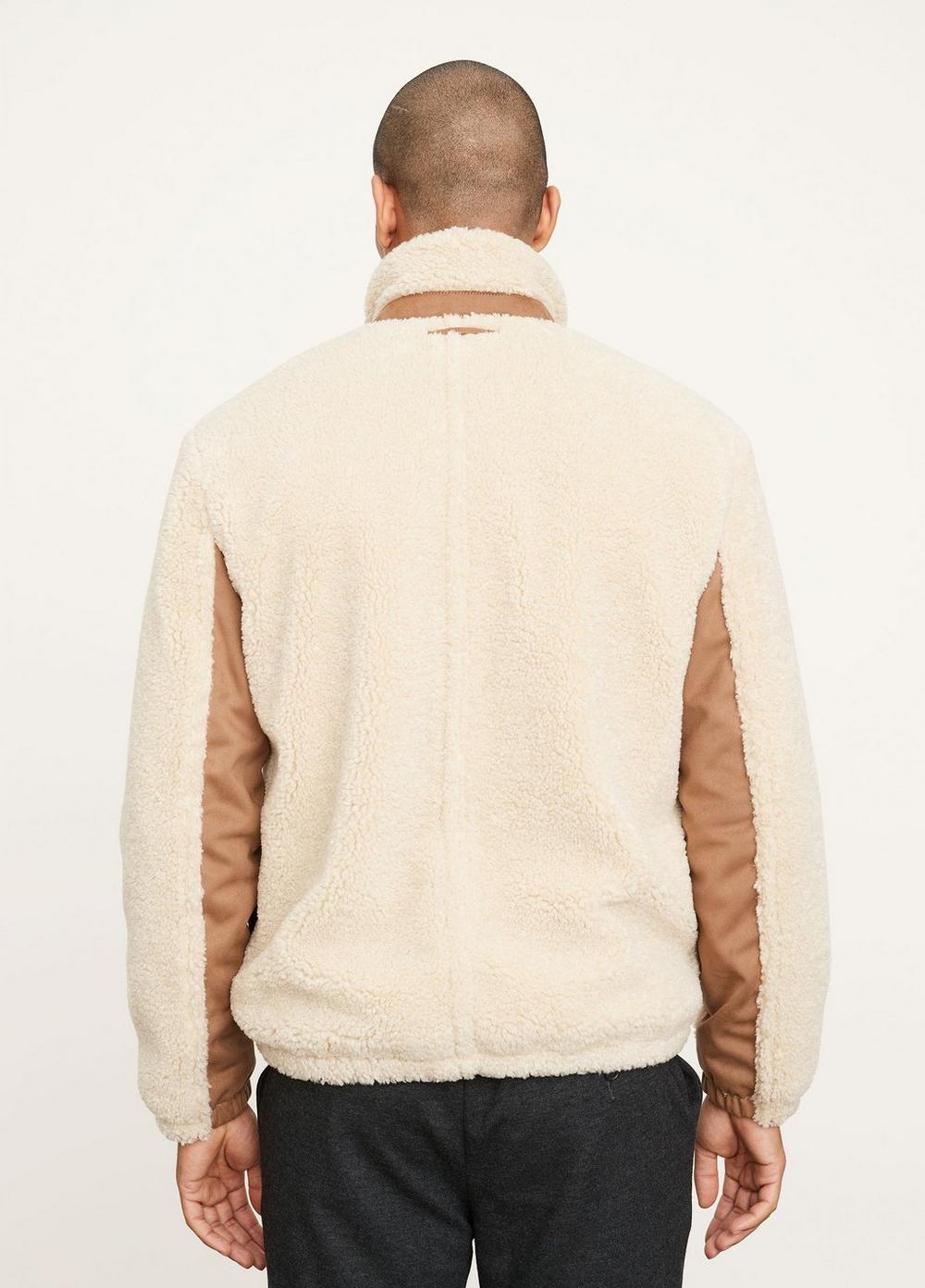Vince Sherpa Zip Jacket in Natural | Lyst