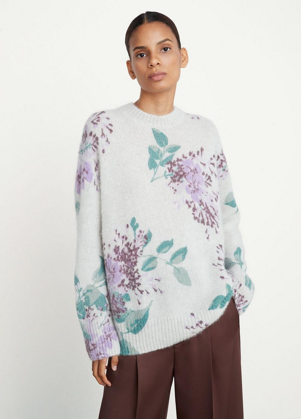 Vince Lilac Floral Print Sweater in 