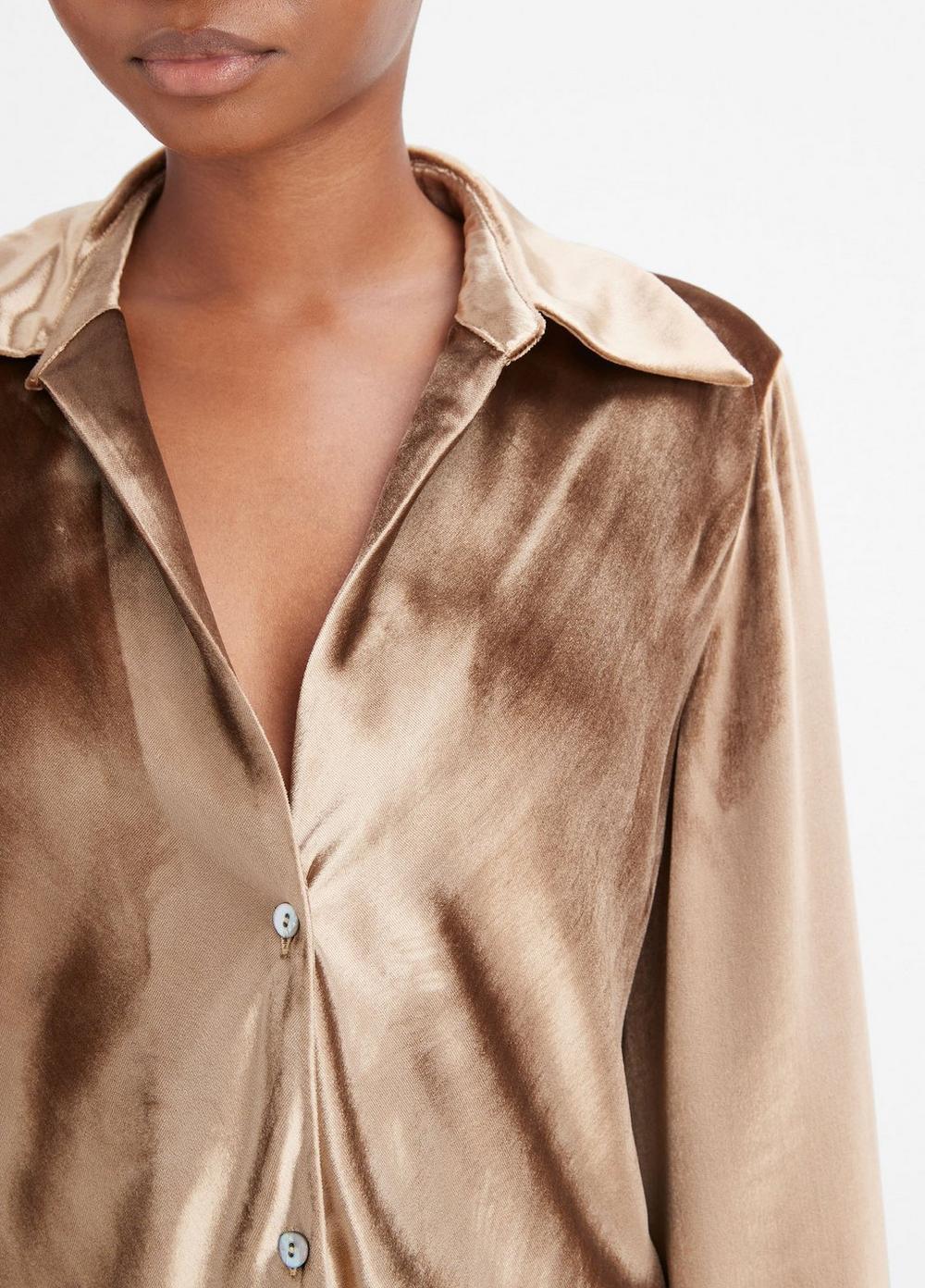 Vince velvet cheap shirt dress
