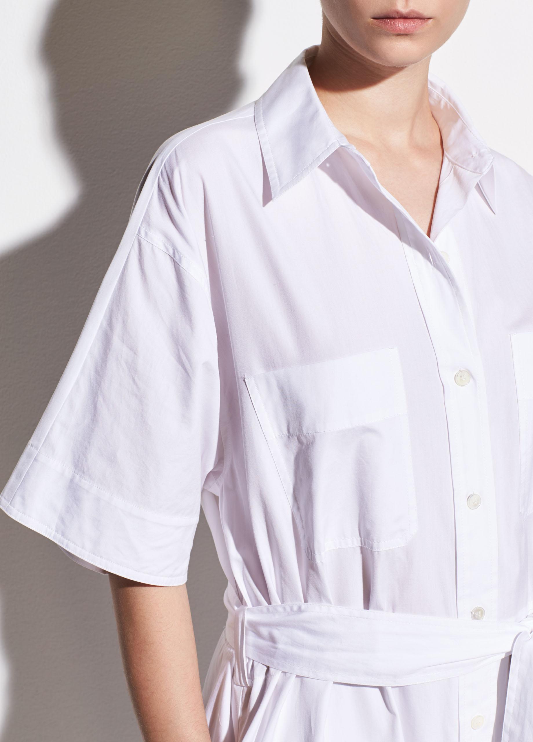 vince white shirt dress