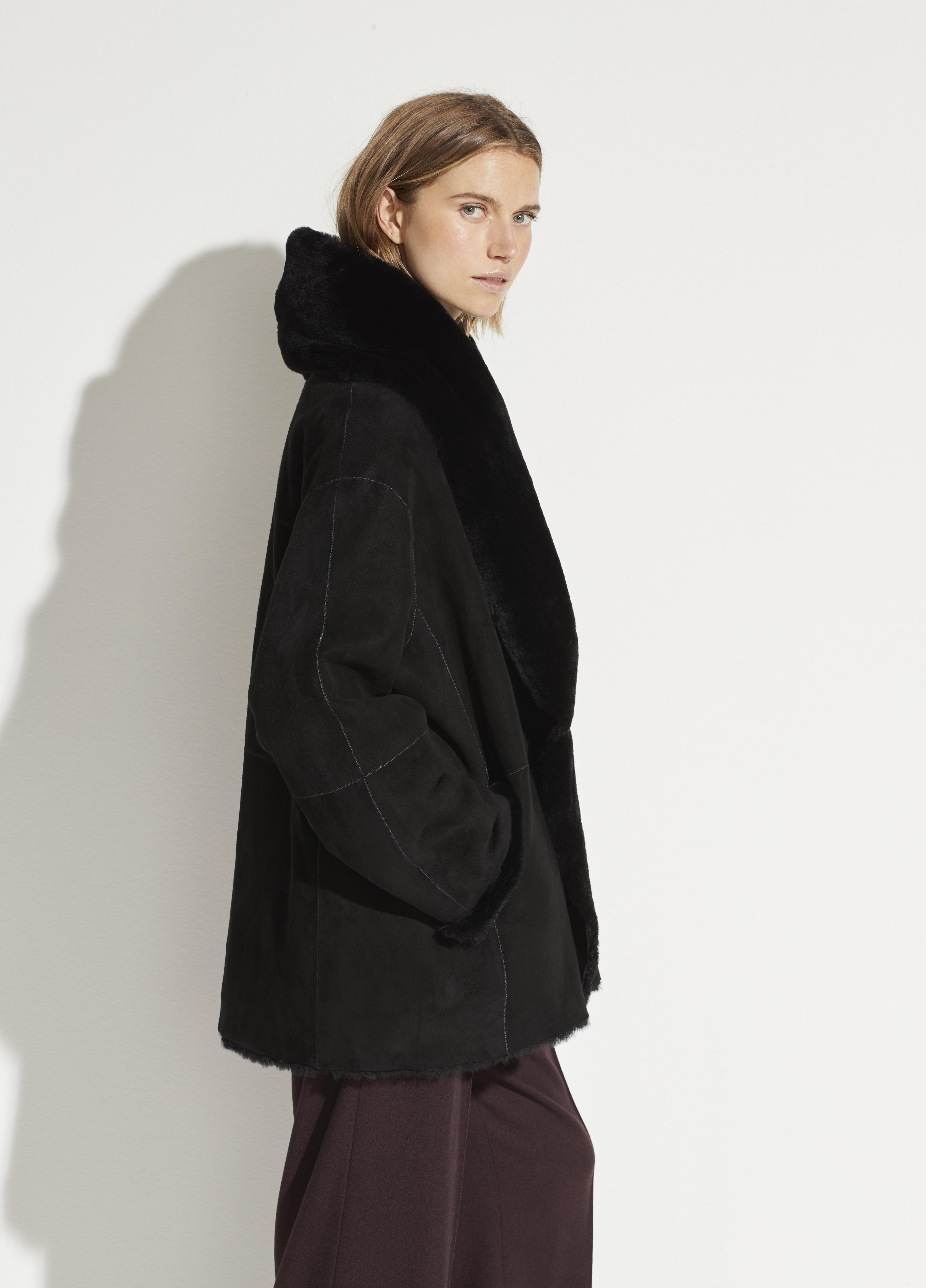 vince shearling cardi coat