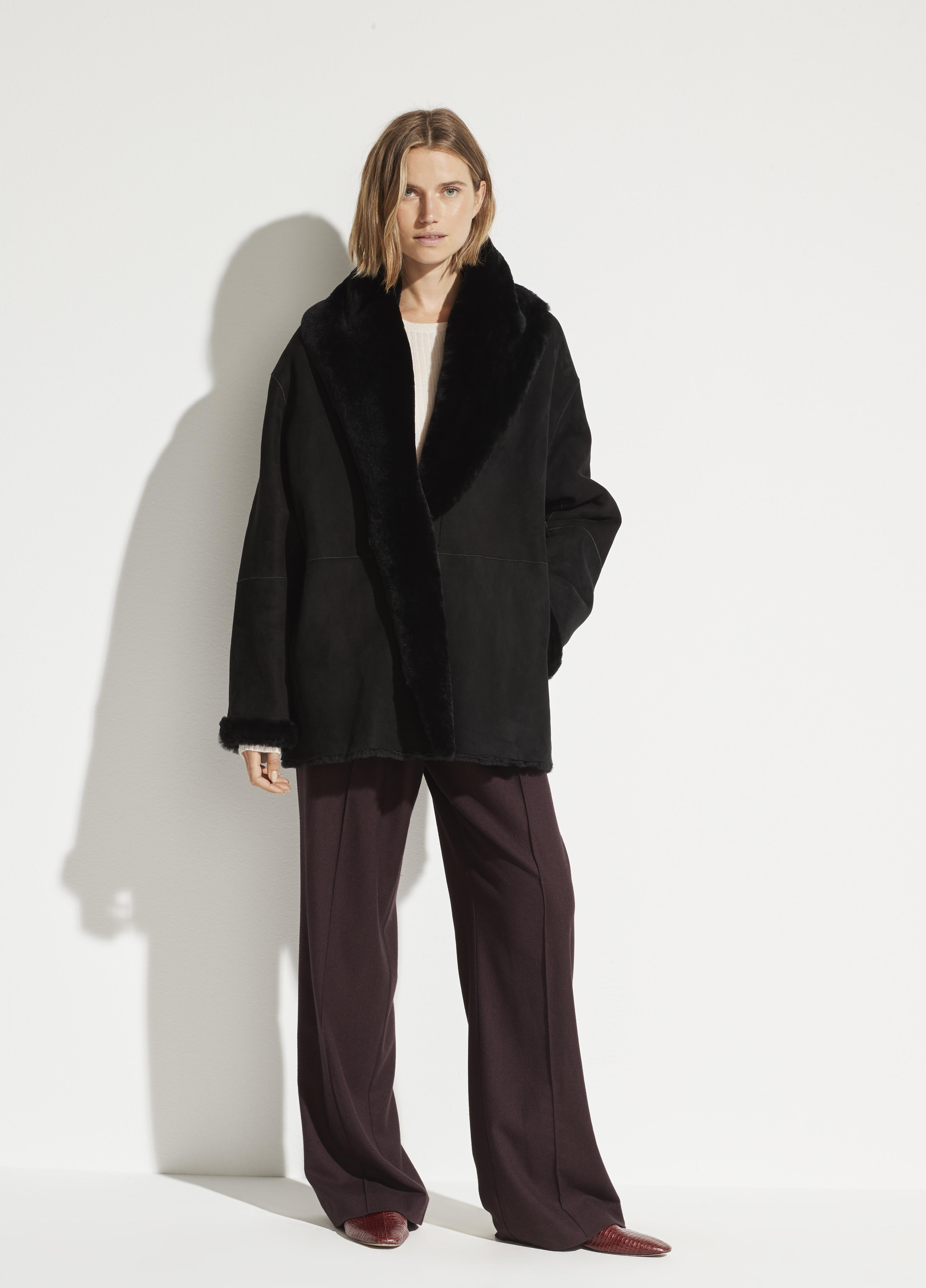 vince shearling cardi coat
