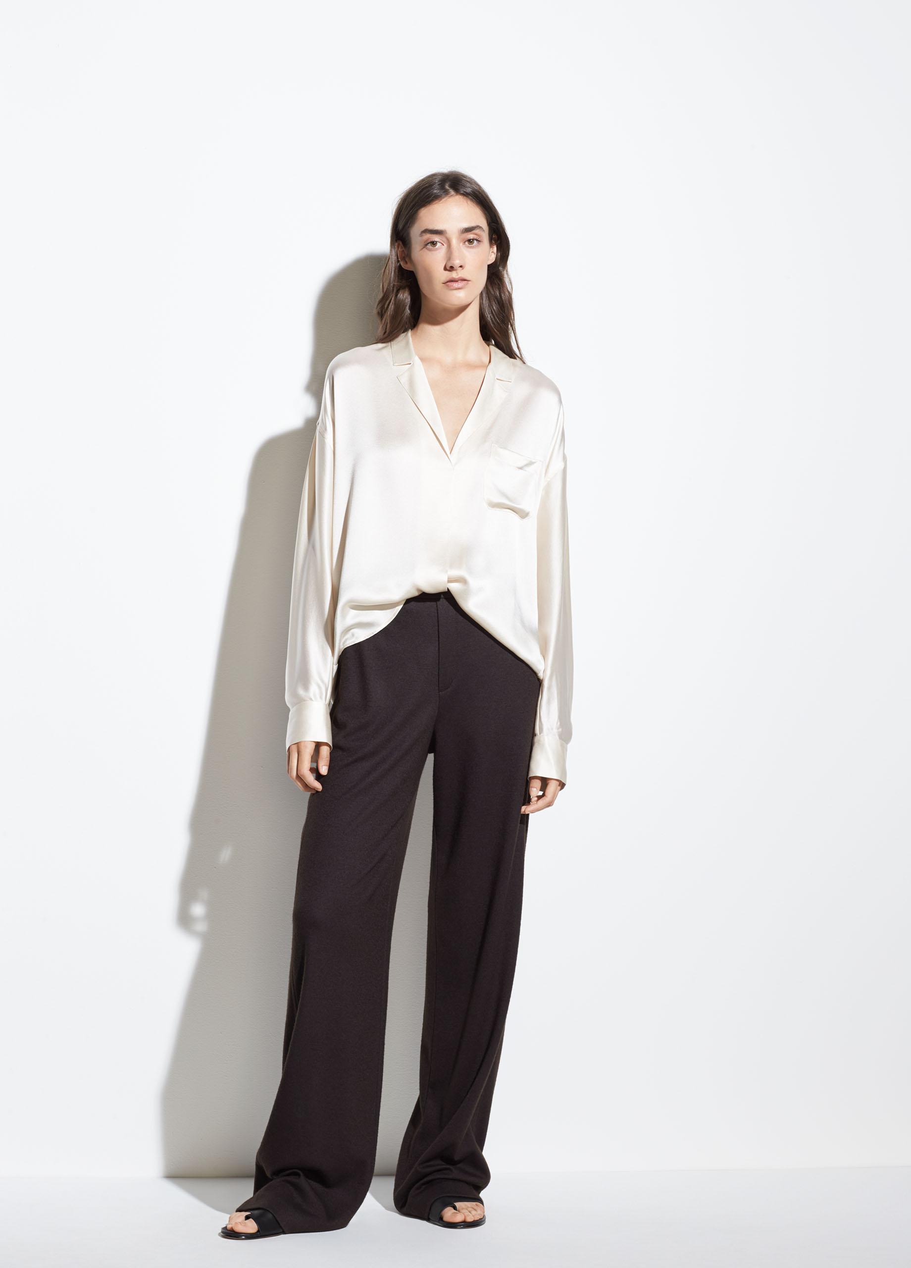 Vince Cozy Wool Wide Leg in Black | Lyst