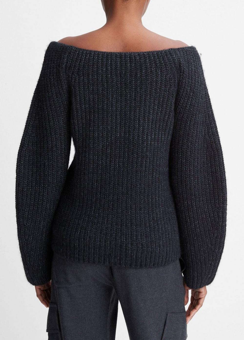 Vince XS Off-the-Shoulder top Wool and Cashmere Sweater in Sea