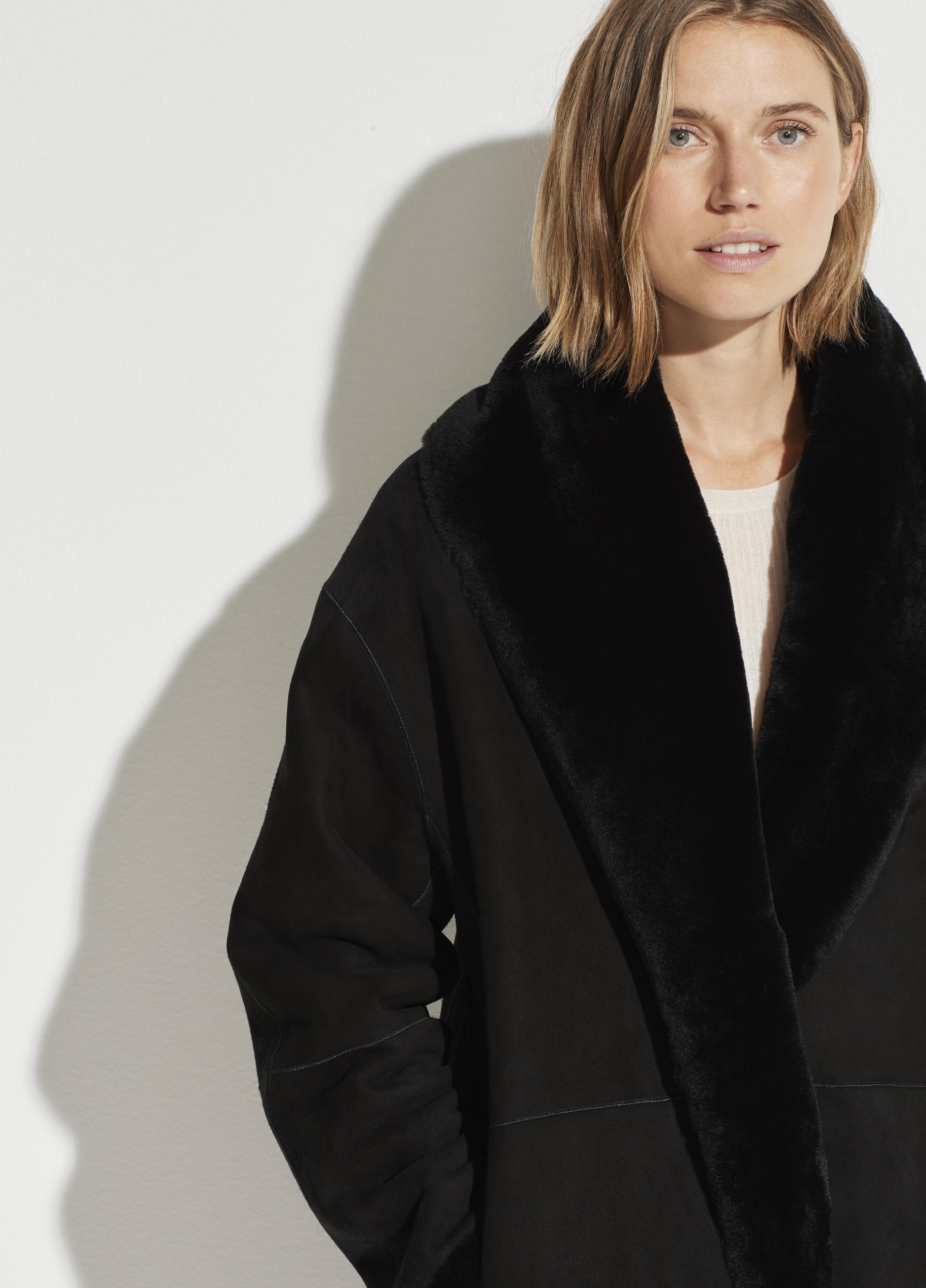 vince shearling cardi coat