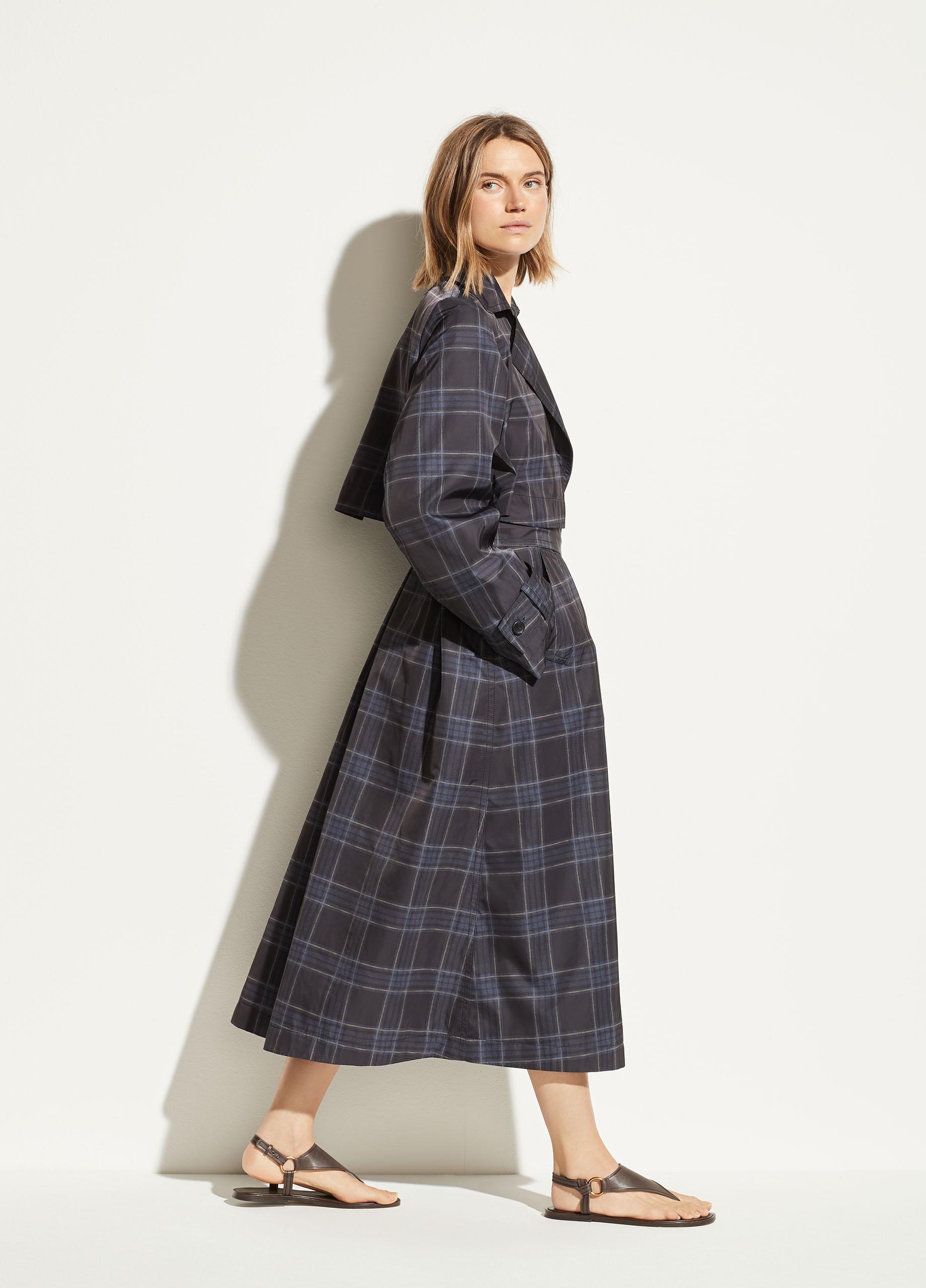 Pea Coat Vince Check Plaid Wool Coat Vince Belted Plaid Coat