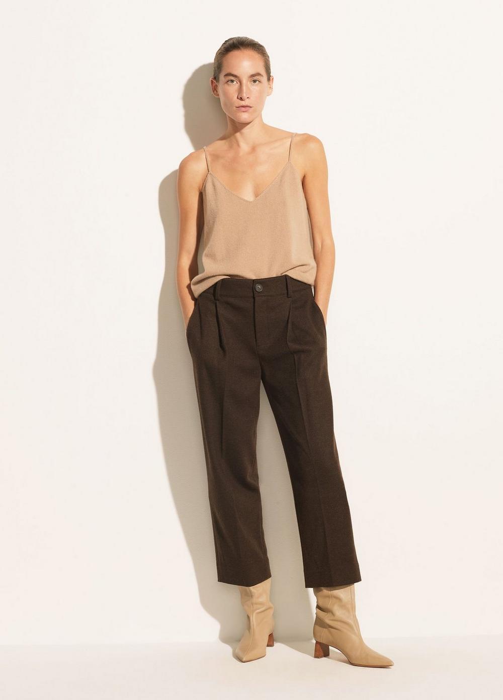 Vince Wool Cozy Tapered Pant in Brown 