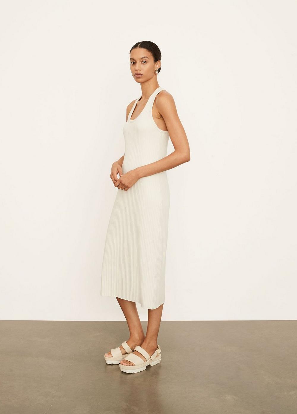 Vince Cotton Ribbed Racerback Dress in 