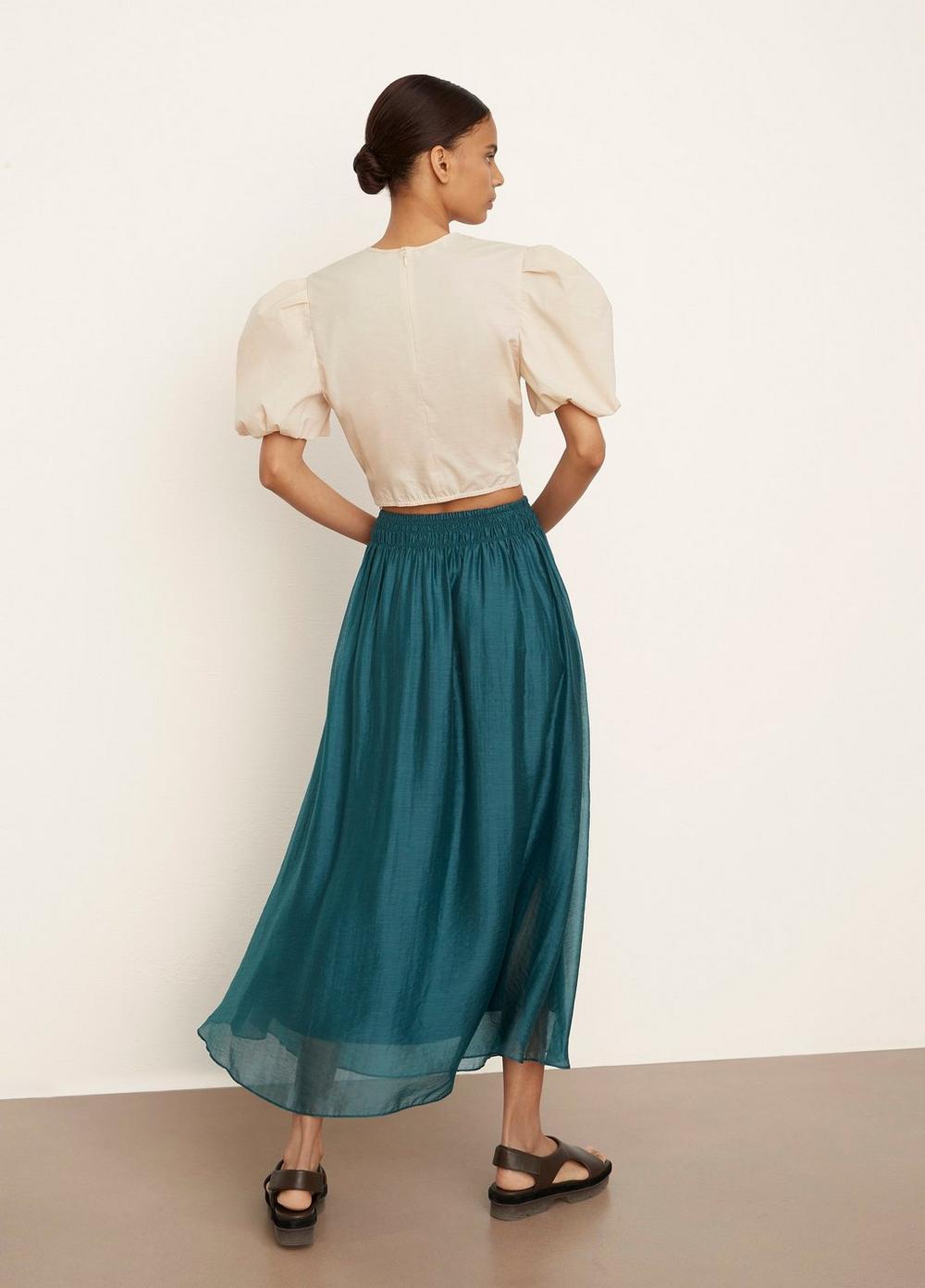 Vince blue outlet pleated skirt