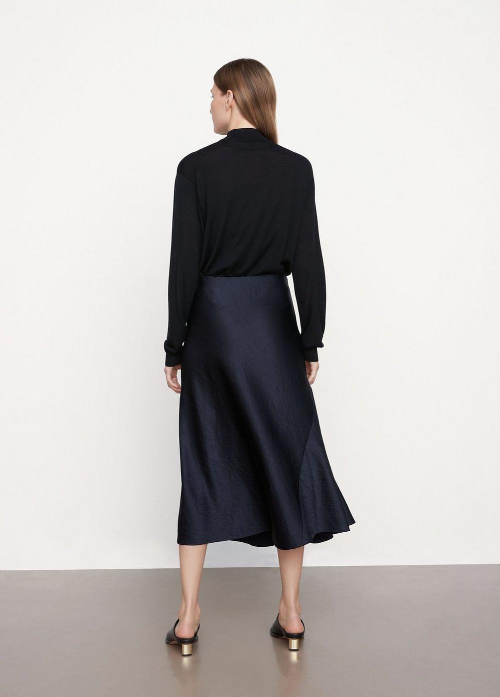 Vince a-line satin slip midi cheap skirt