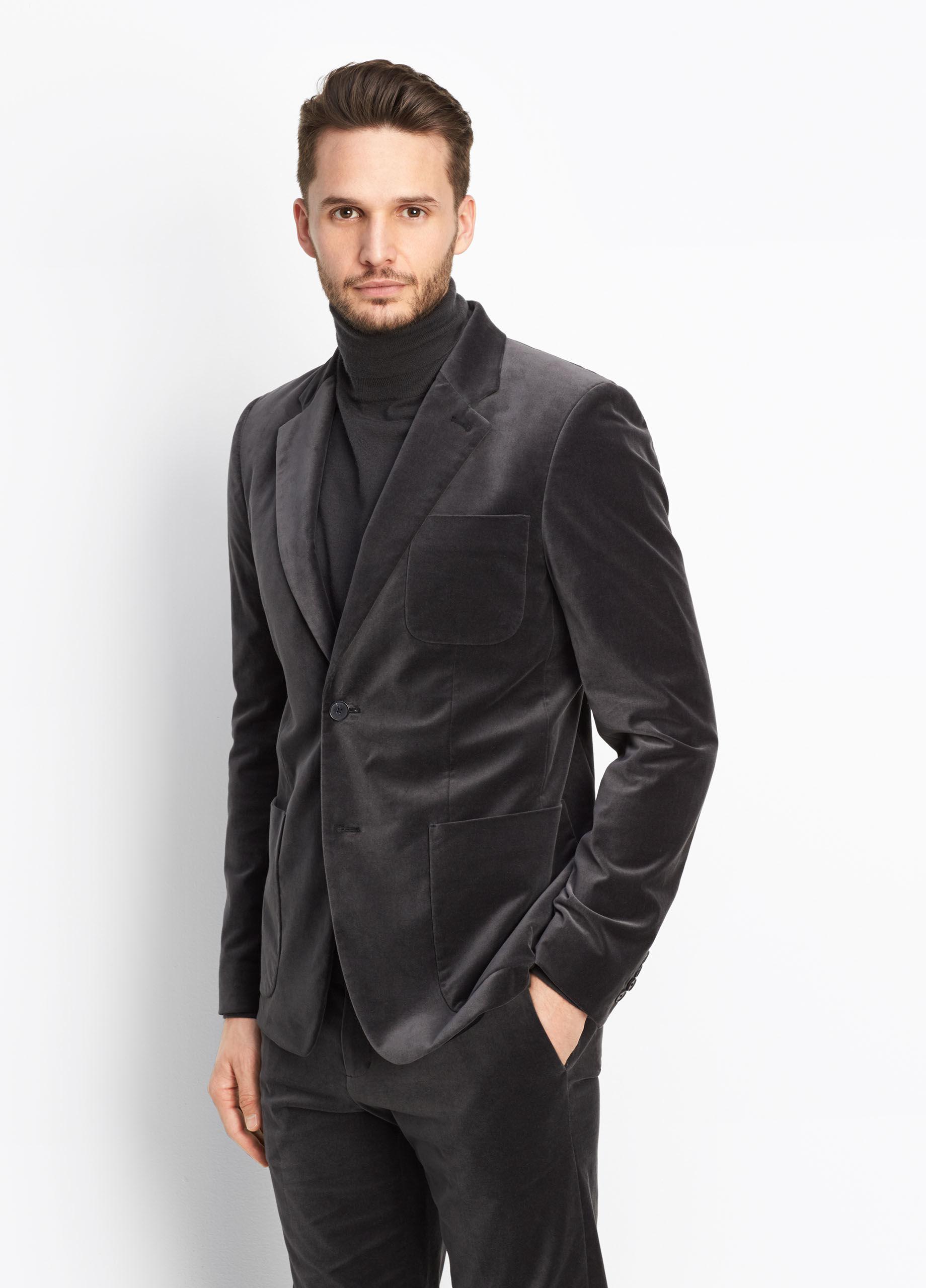 Lyst Vince Velvet Patch Pocket Blazer in Gray for Men
