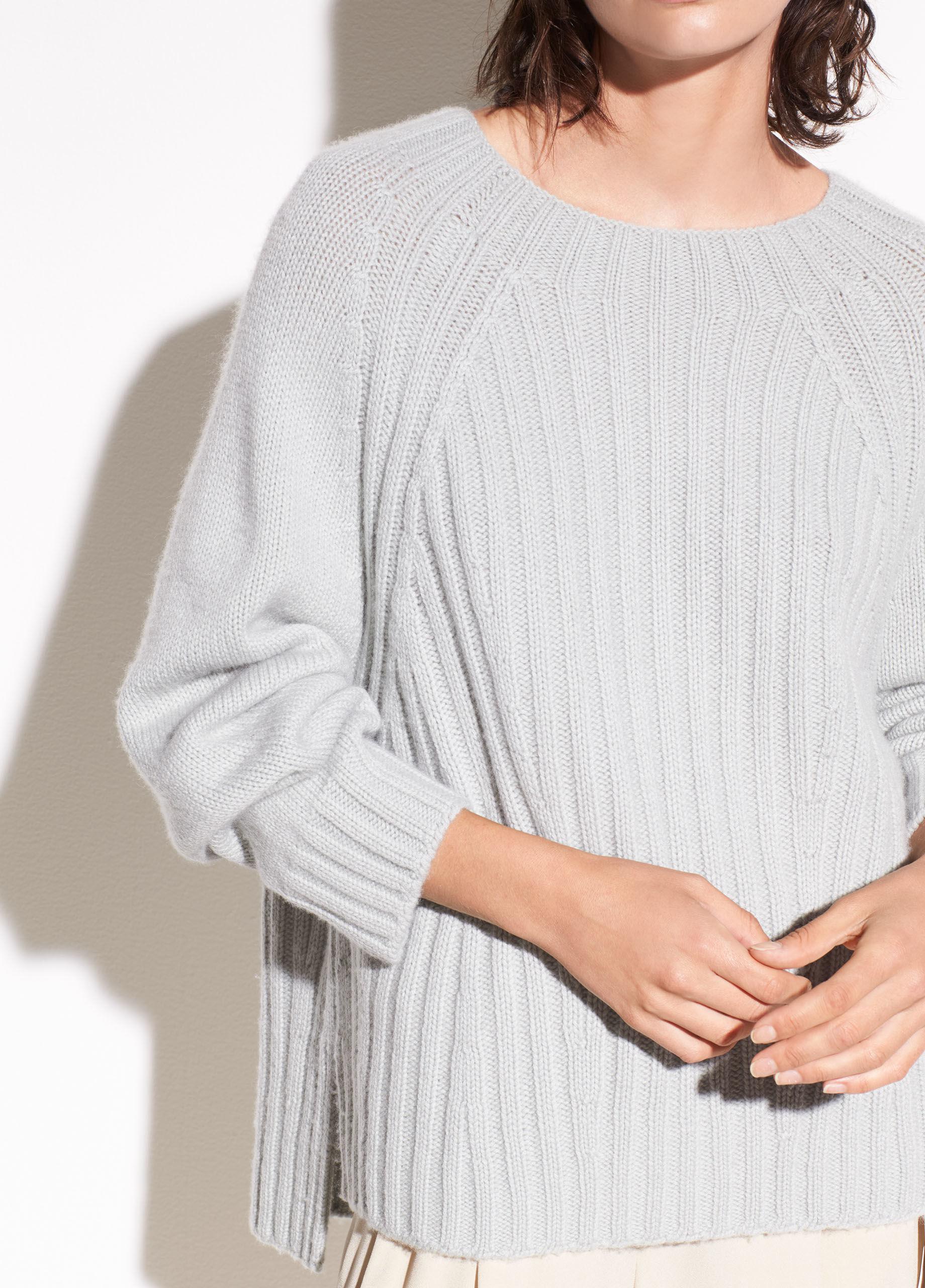 vince ribbed wool & cashmere cardigan