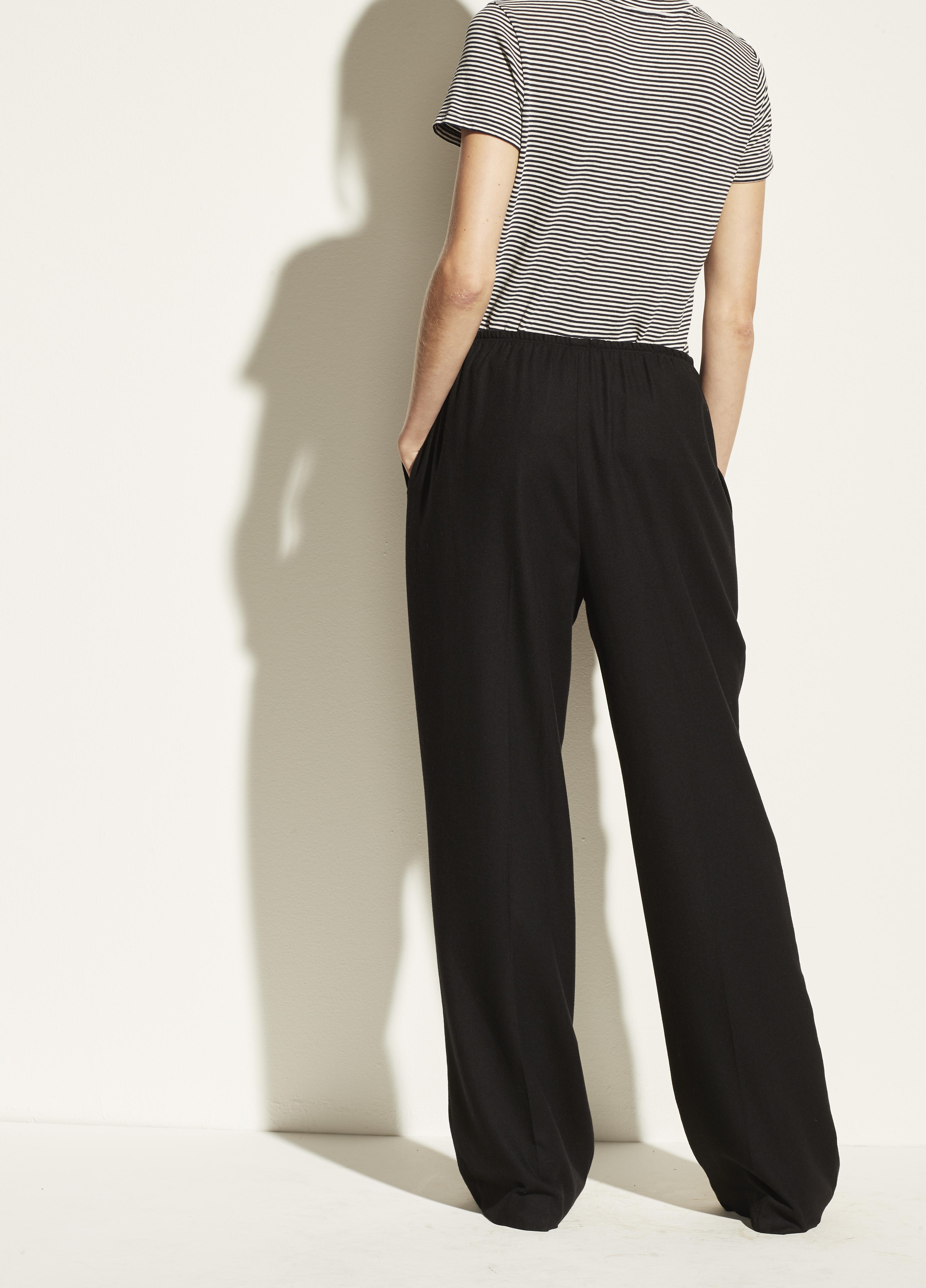 Vince Wool Flannel Wide Leg Pull On 