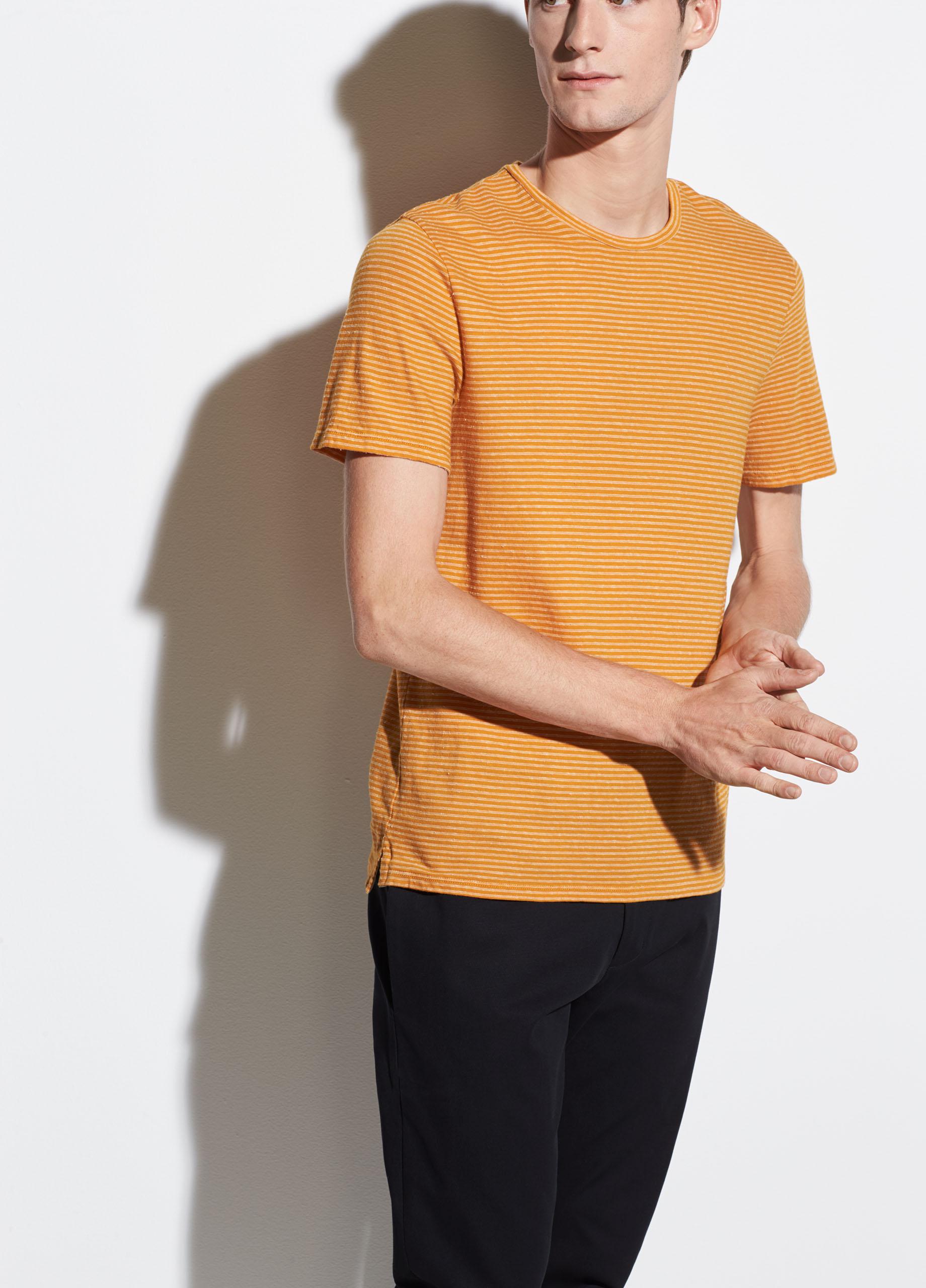 Vince Mens Feeder Stripe Short Sleeve Crew
