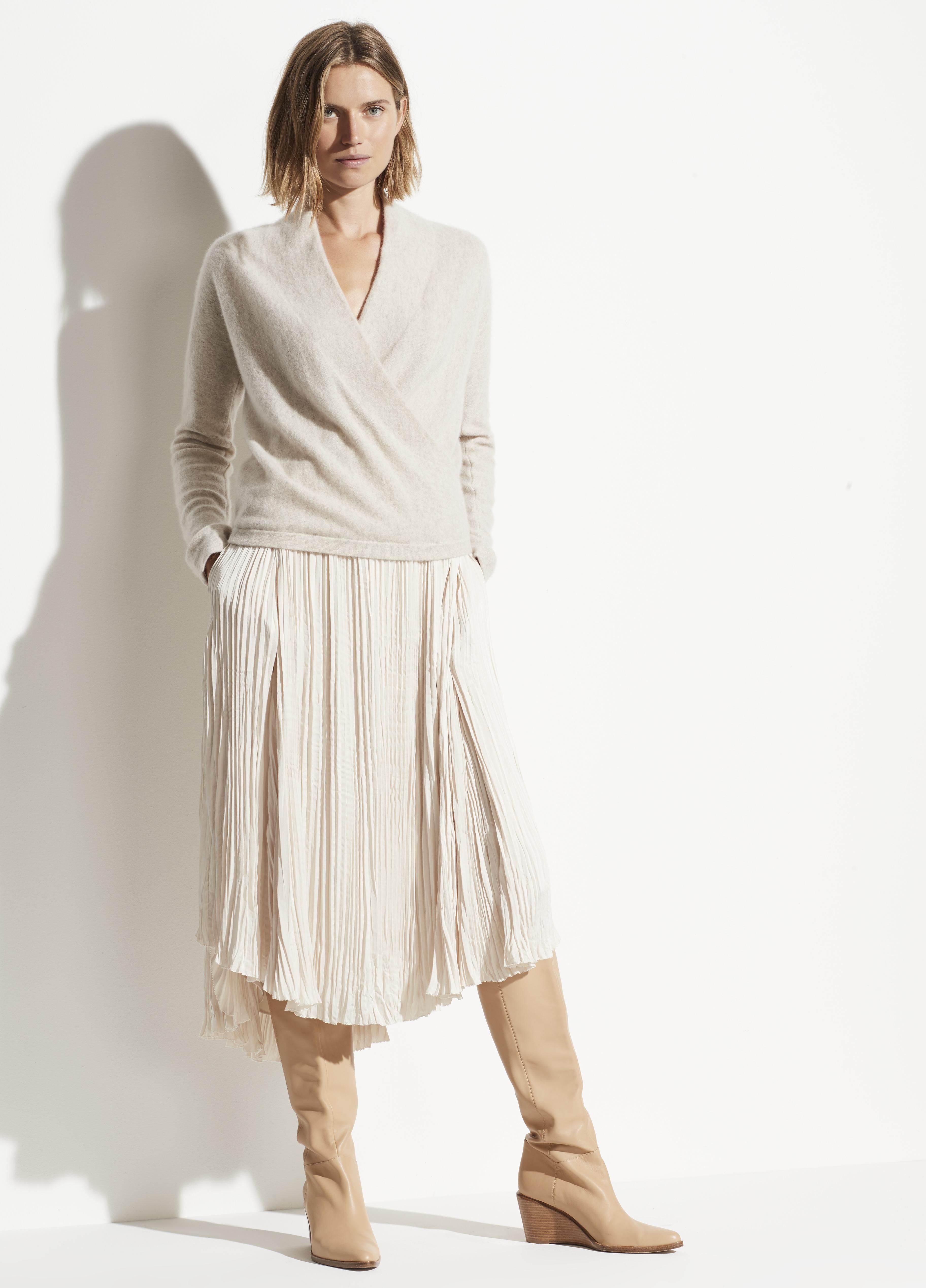vince wrap front pullover