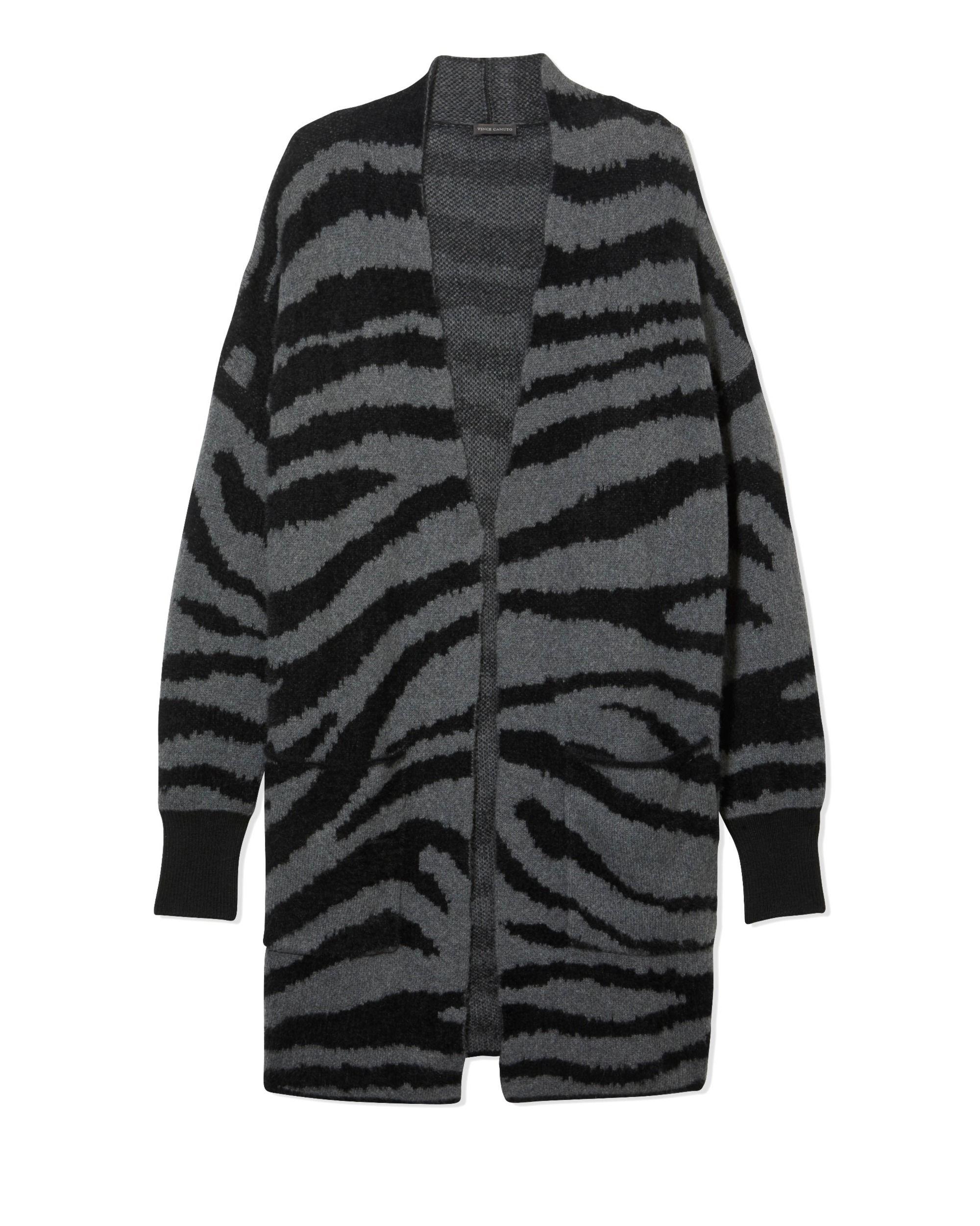 vince camuto zebra cardigan