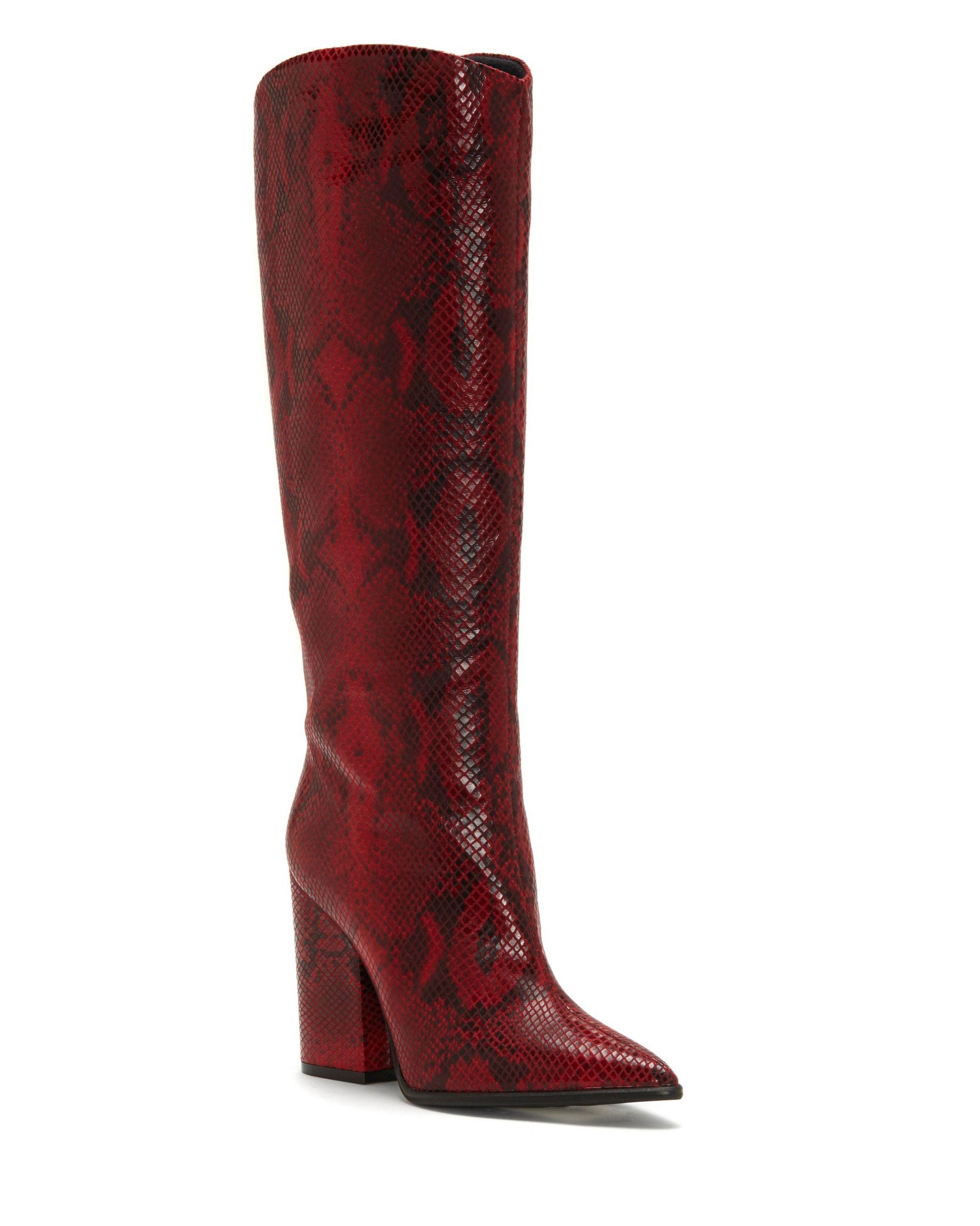 vince camuto jaidin leather snake embossed western boot