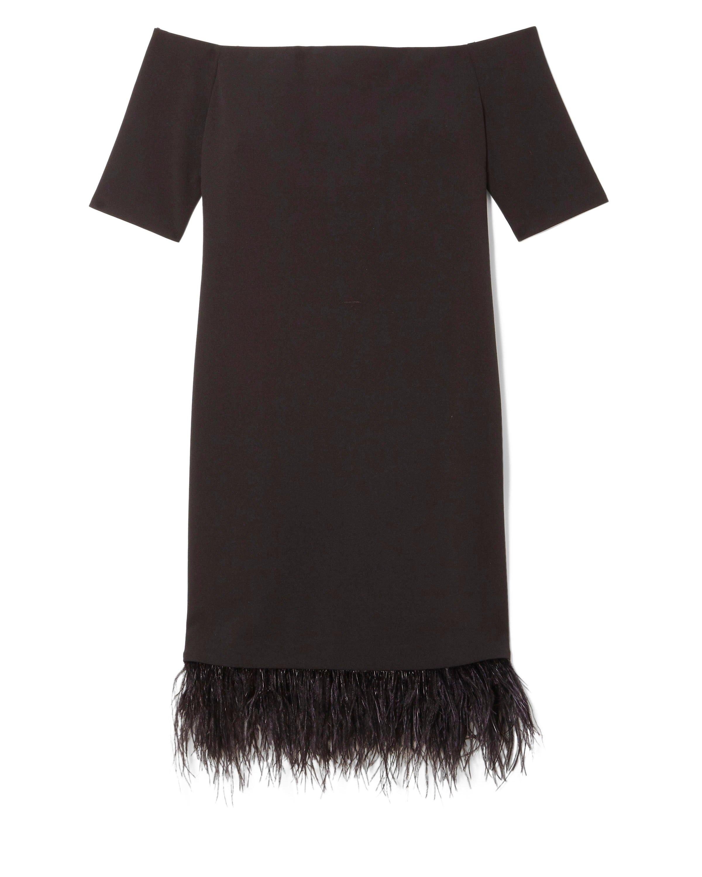 vince camuto feather dress