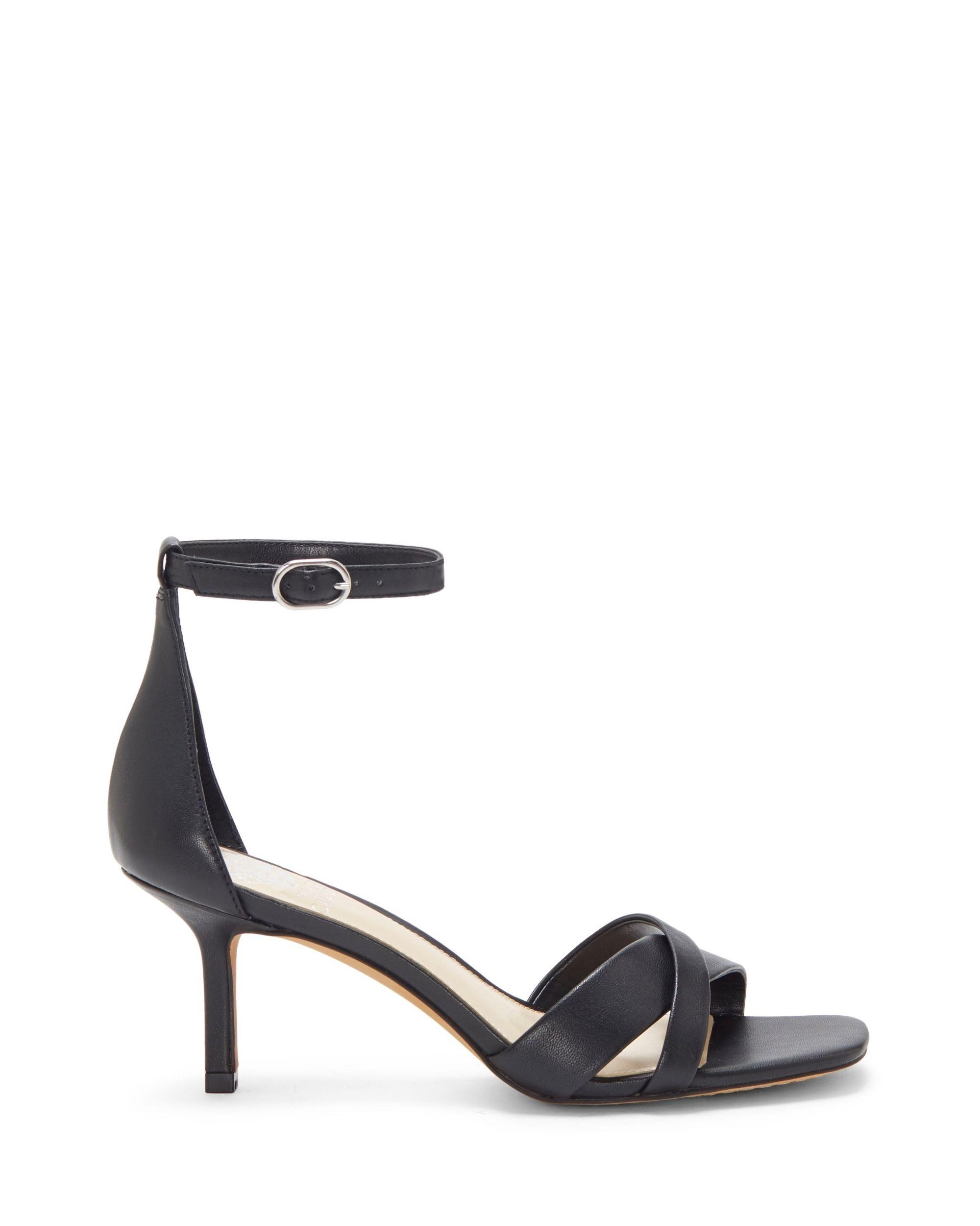 Vince Camuto Leather Sarriss Kitten-heel Sandal in Black - Lyst