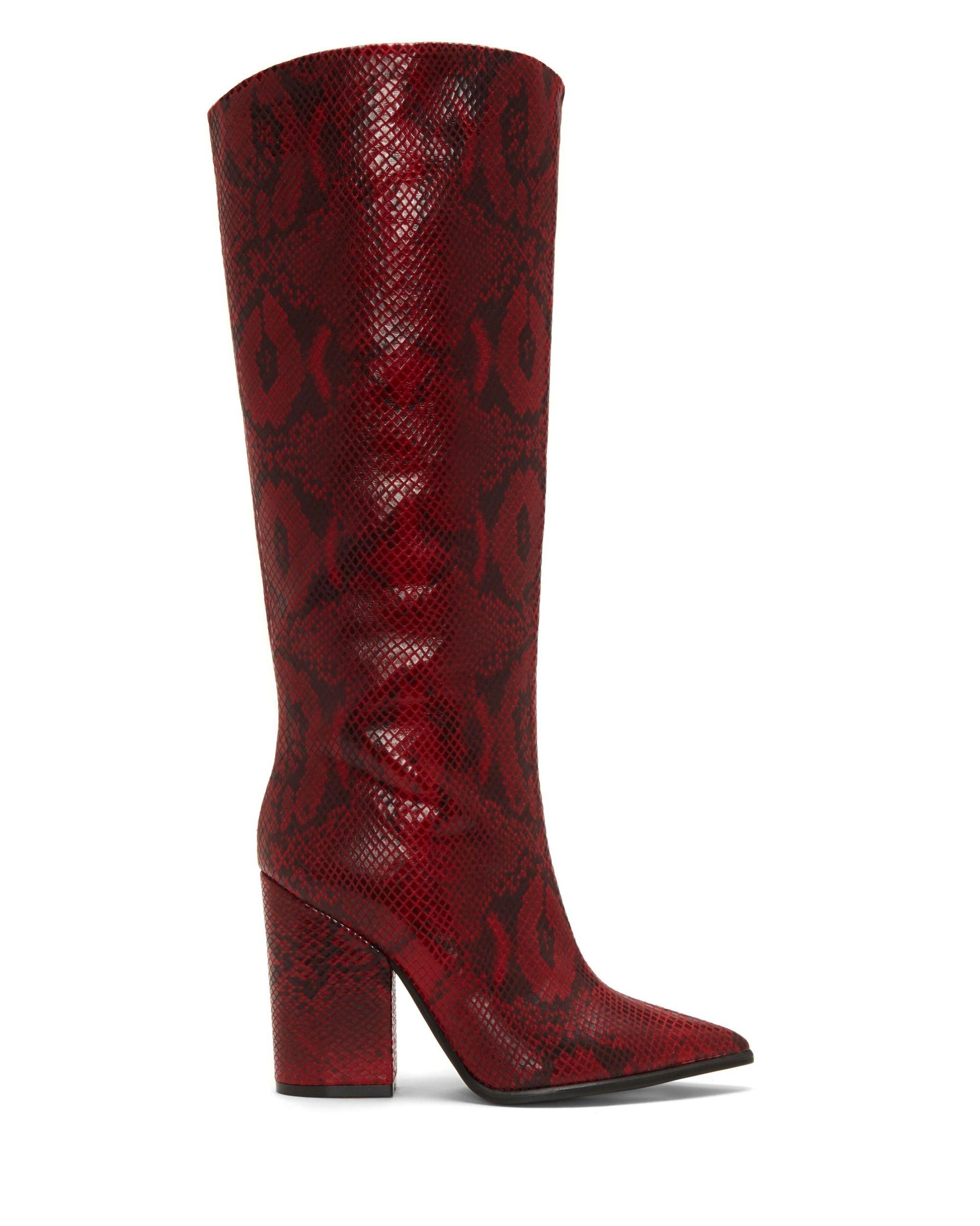 vince camuto snakeskin over the knee boots