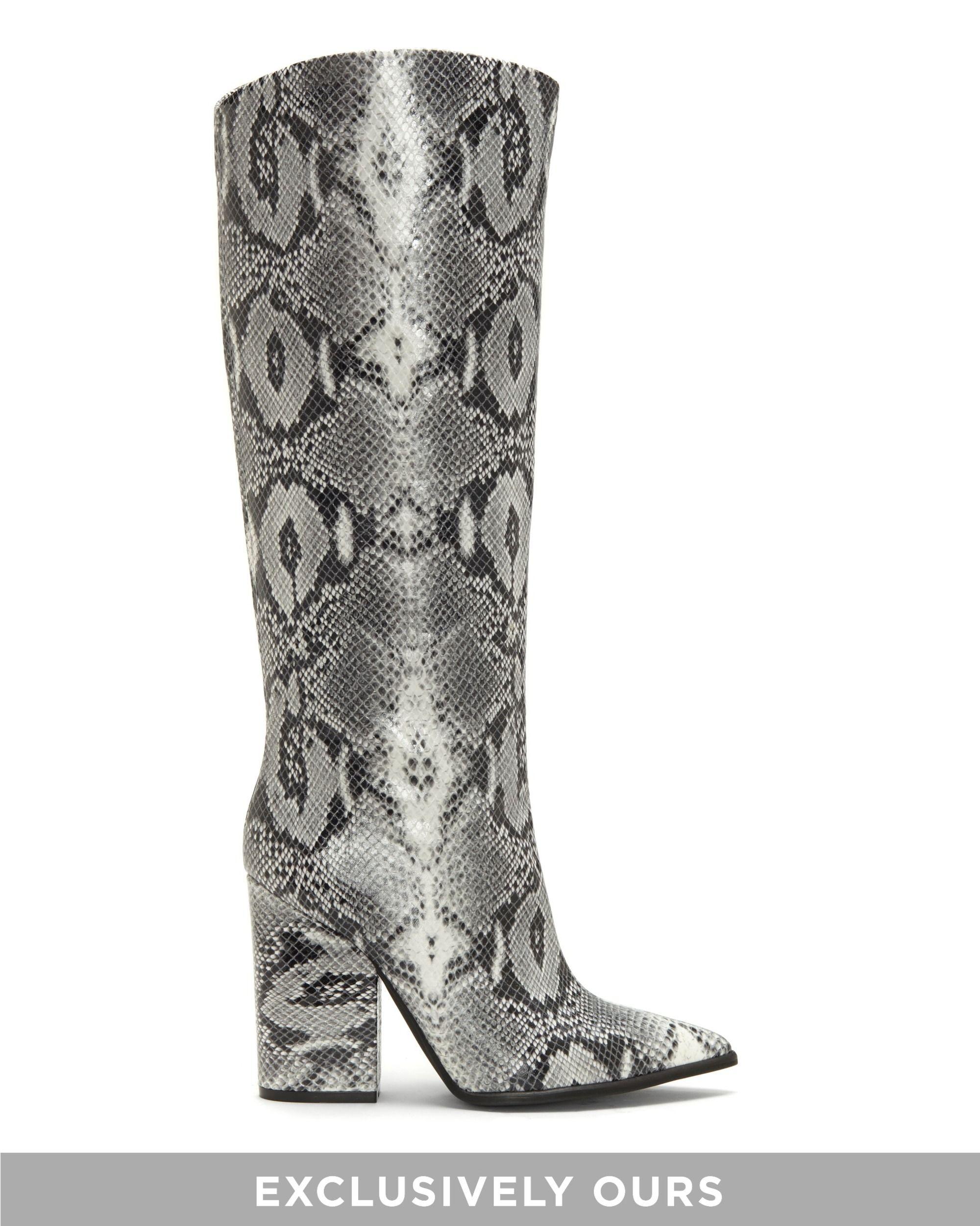 flat snake print boots