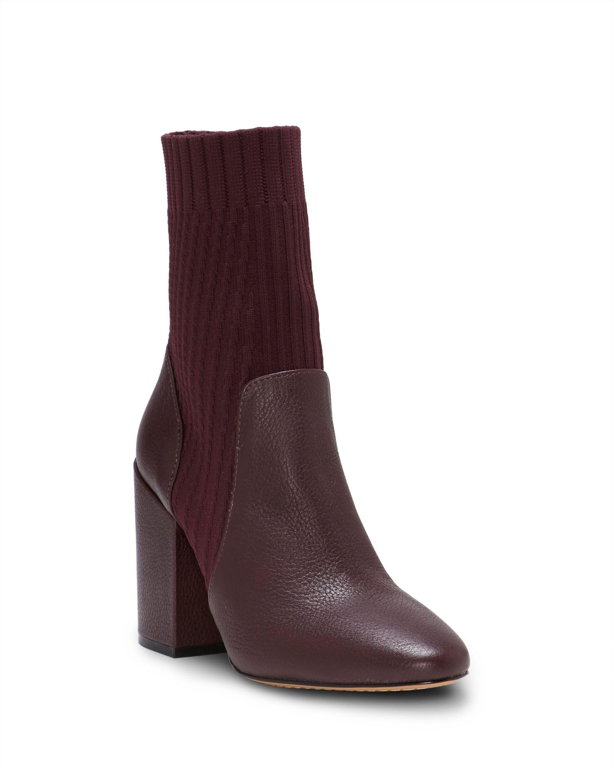 low block heel sock booties