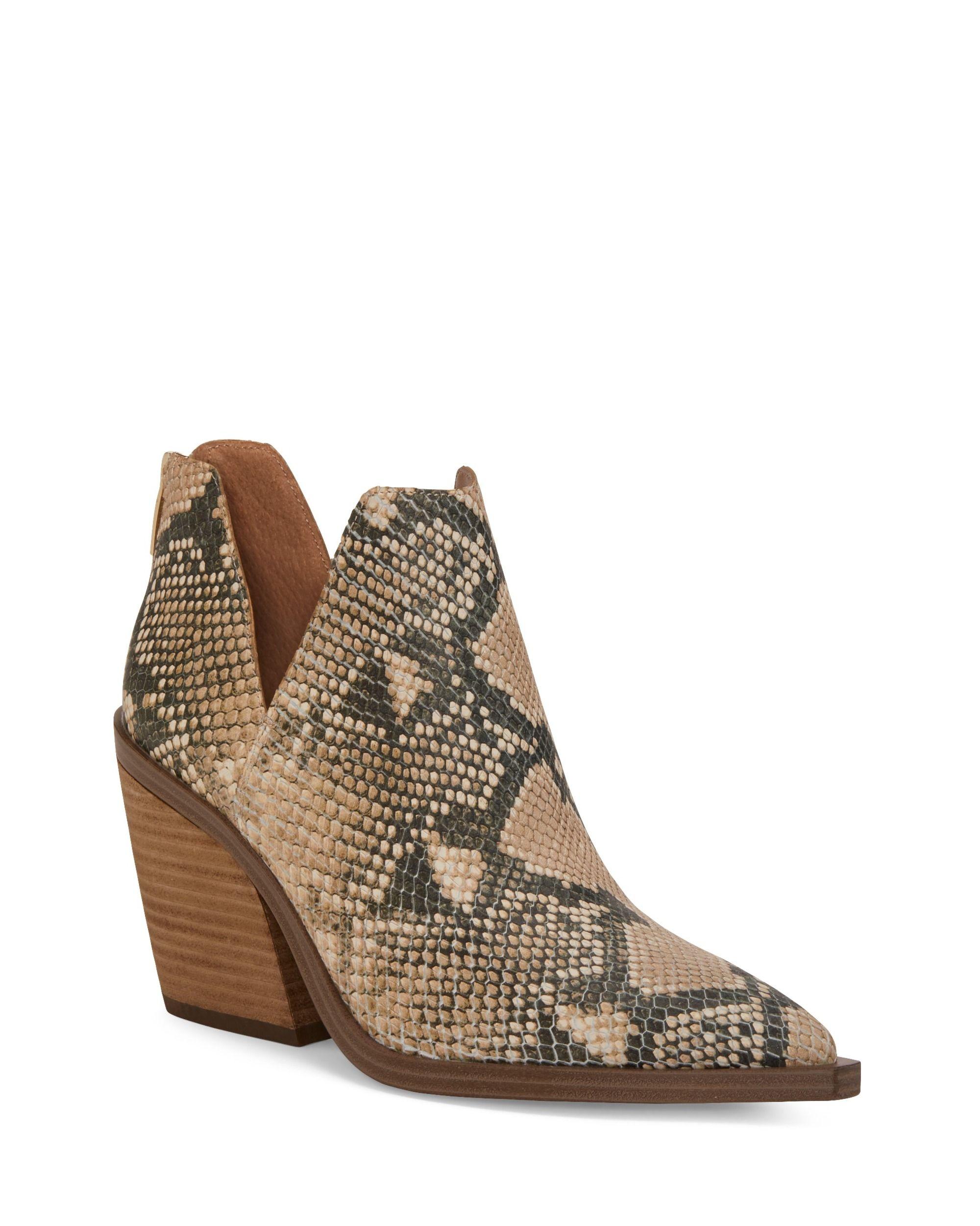 Vince Camuto Denim Gigietta Snip-toe Bootie in Natural - Lyst