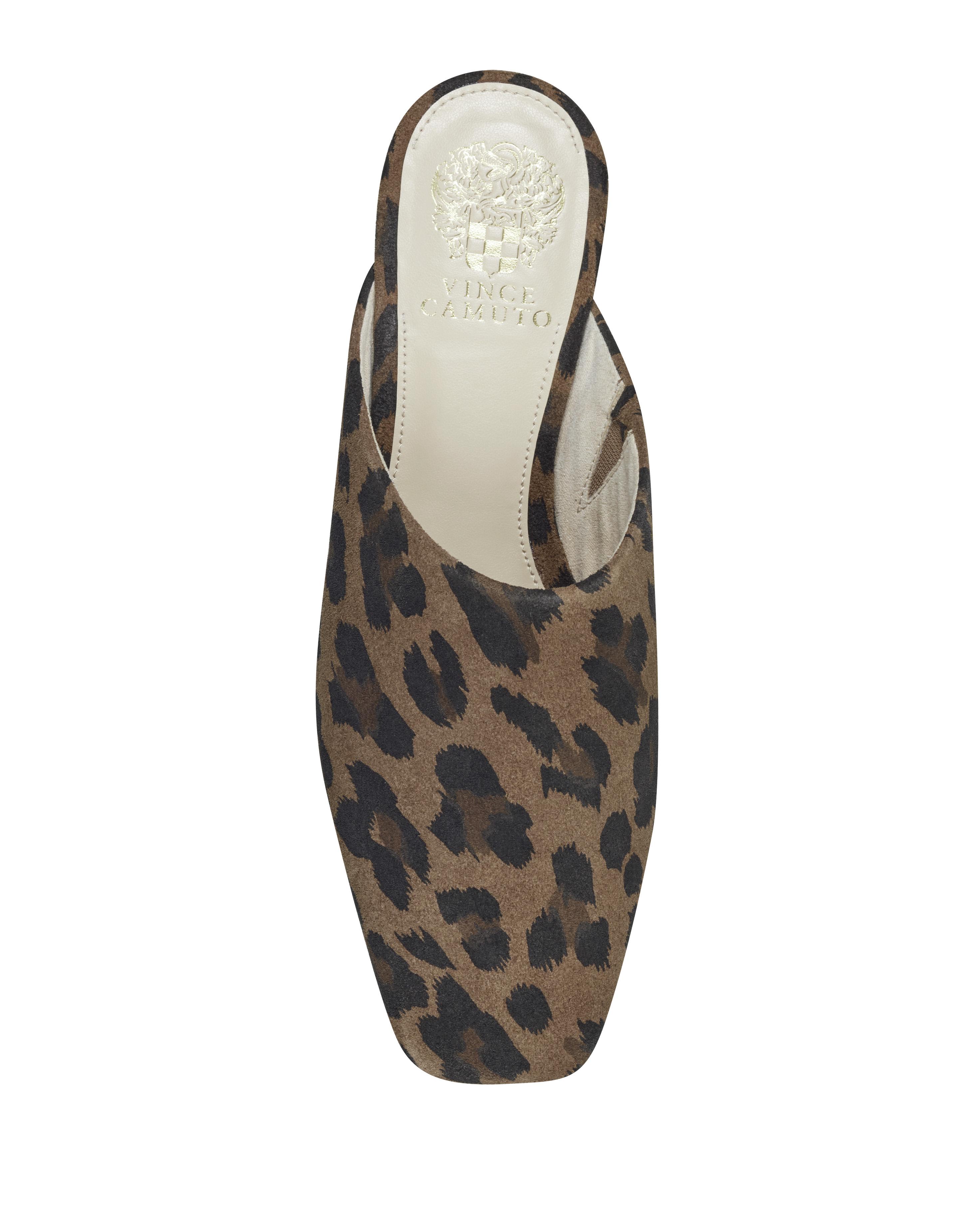 Vince Camuto Leather Larsina Square-toe Mule in Black/Brown Leopard Print (Brown) - Lyst