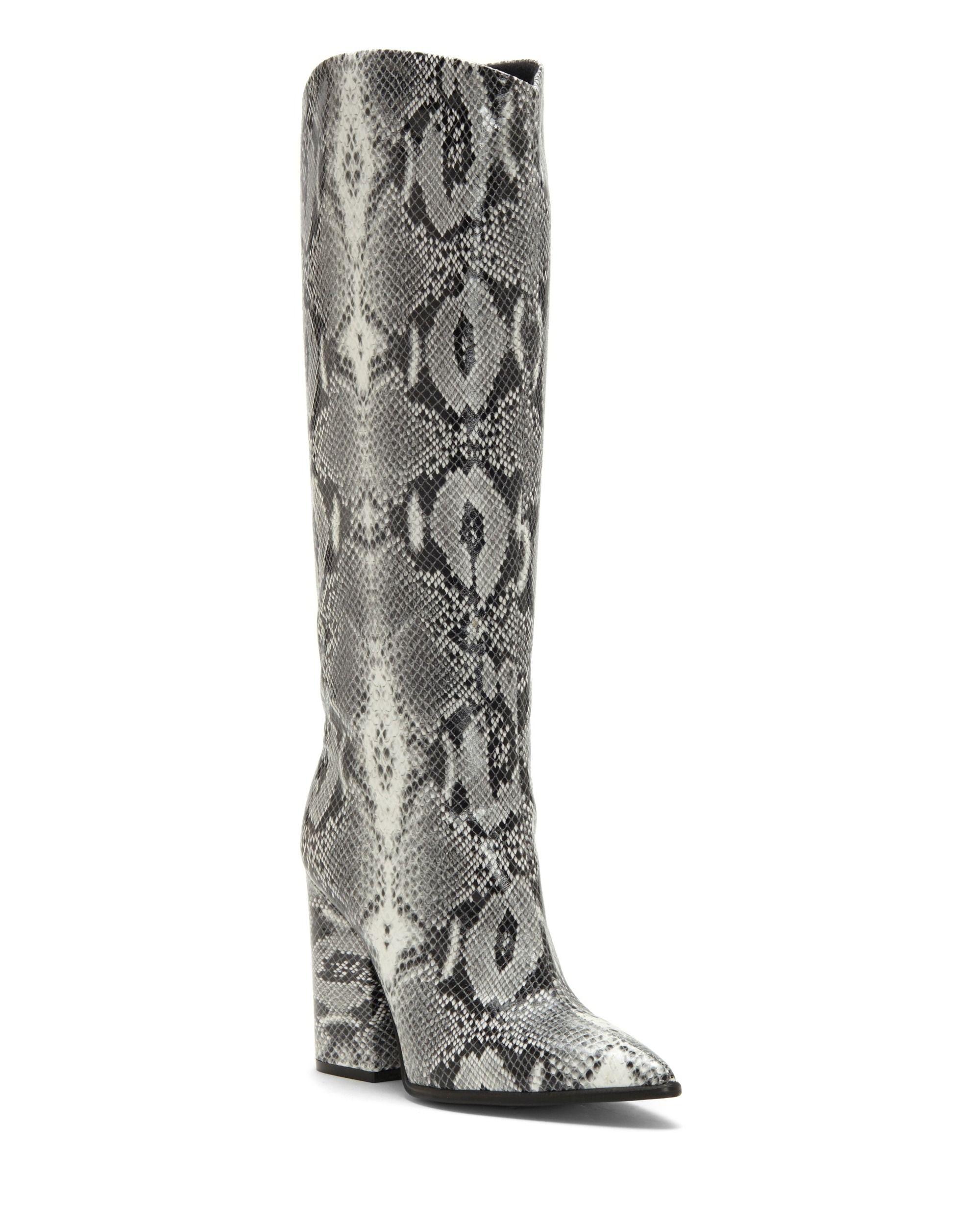 vince camuto jaidin leather snake embossed western boot