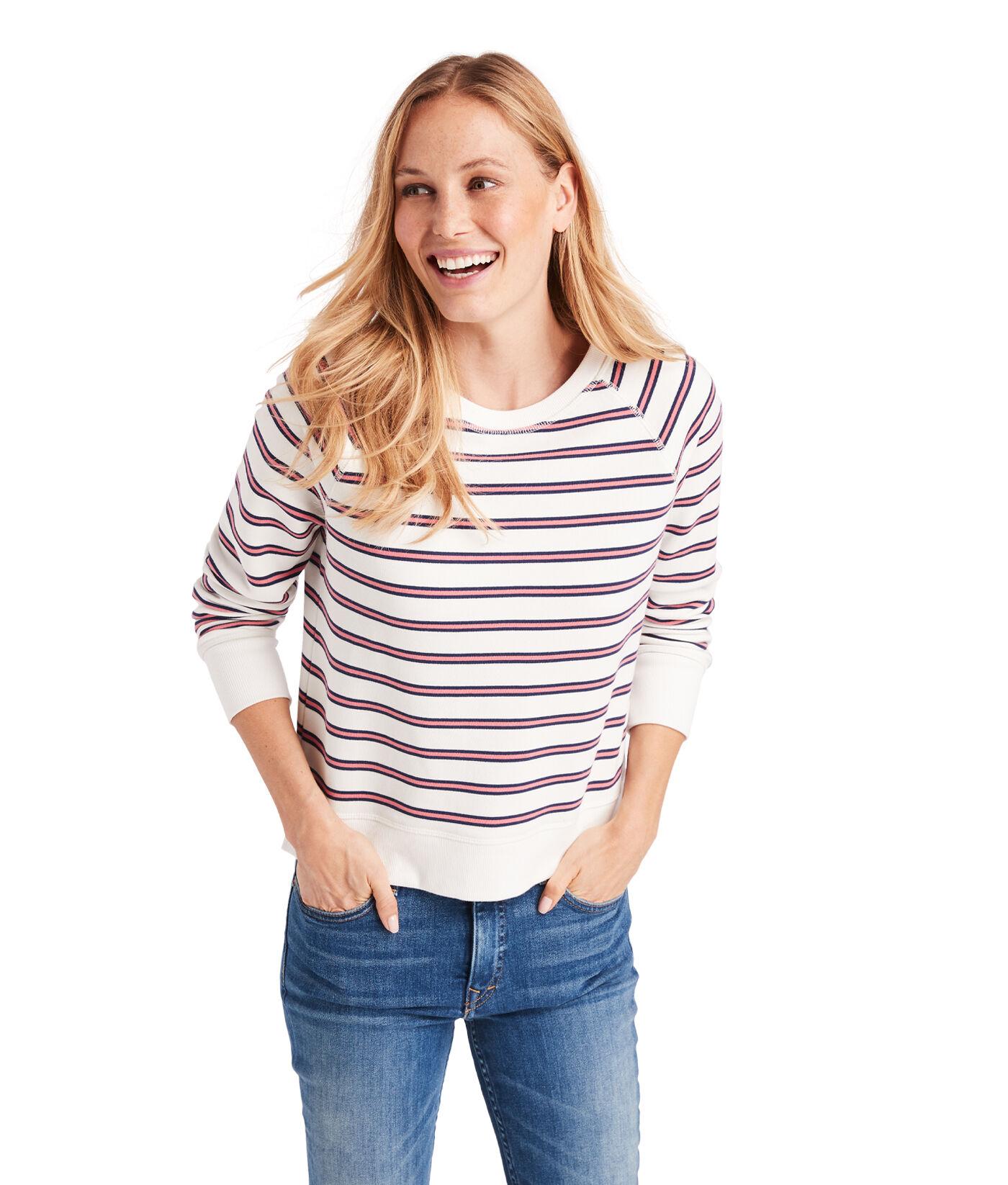 Vineyard Vines Cotton Campus Stripe Crewneck Sweatshirt Lyst